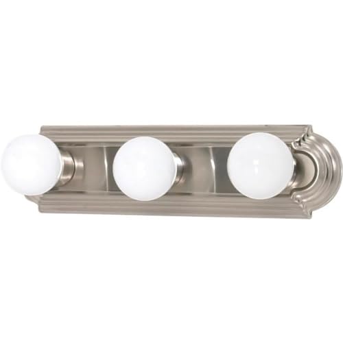 Nuvo 60/6072 Three Light Vanity Set - Polished White/Nickel, Bathroom Sconce Lighting, Silver Finish for Modern Bathroom & Bedroom Decor