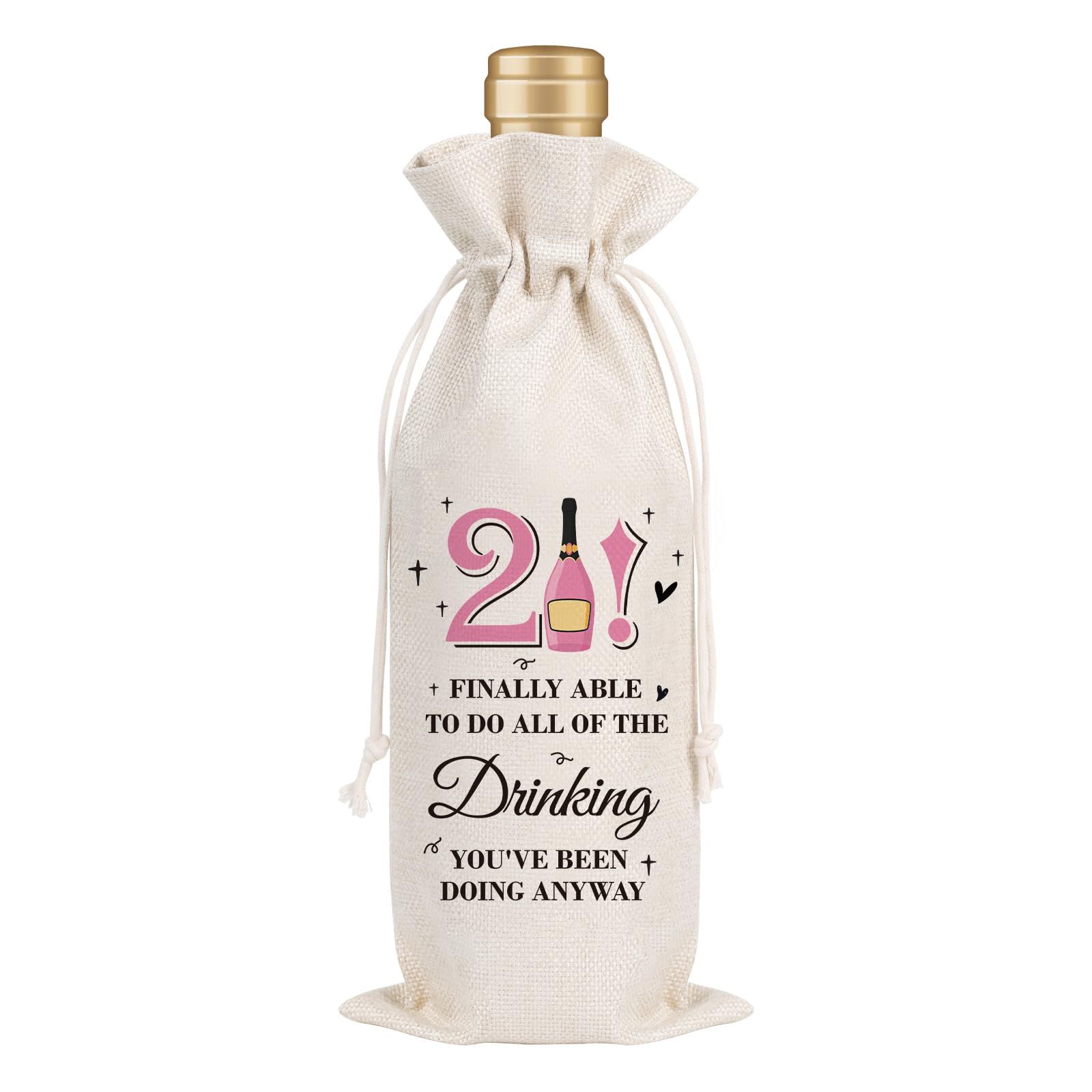 Wxiben 21st Birthday Gifts for Women - Elegant Wine Gift Bags & Party Favors | Perfect 21 Year Old Birthday Present for Her, Daughter or Best Friend | Great for Celebrations, Girls Night Out & Special Occasions
