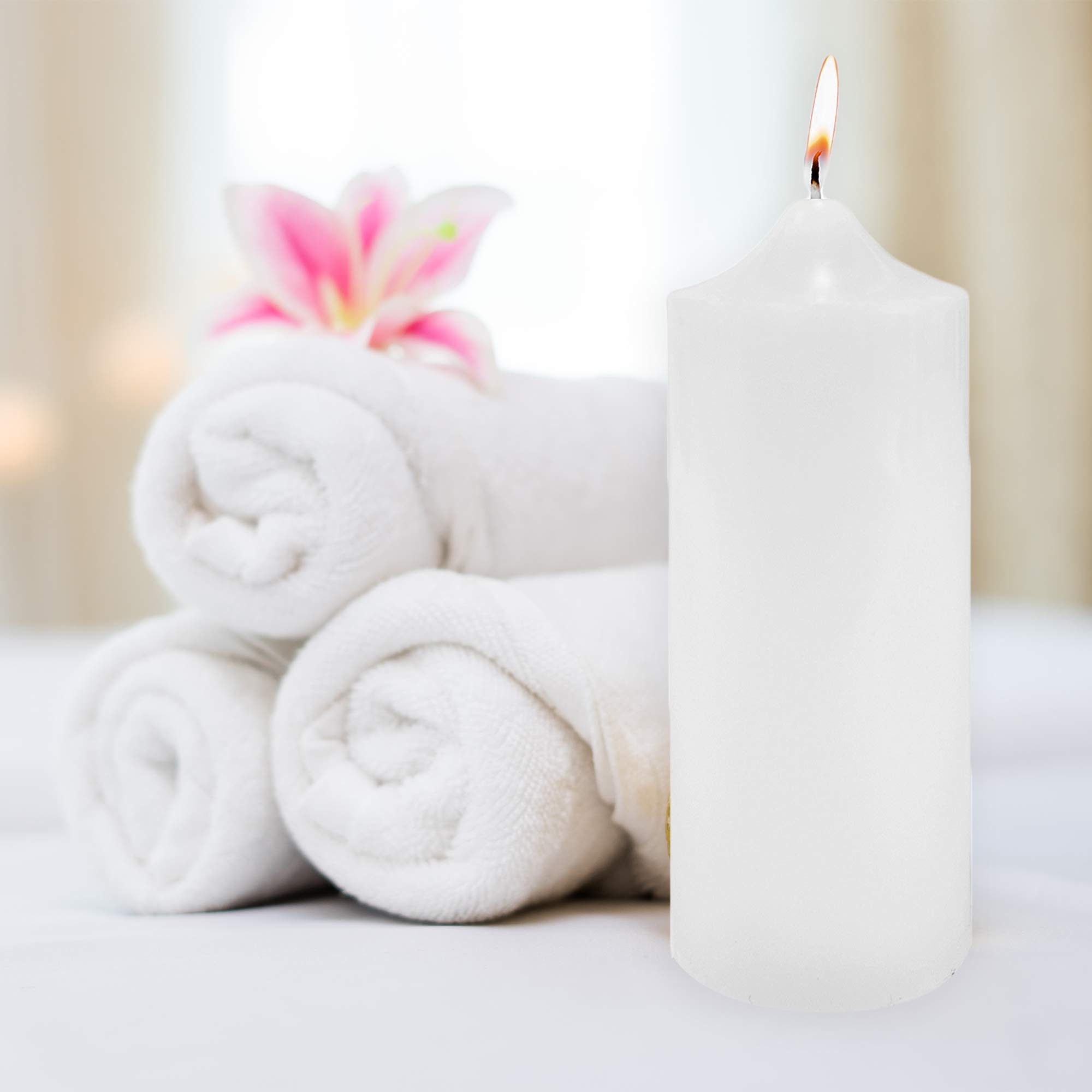 Unscented White Pillar Candles 3