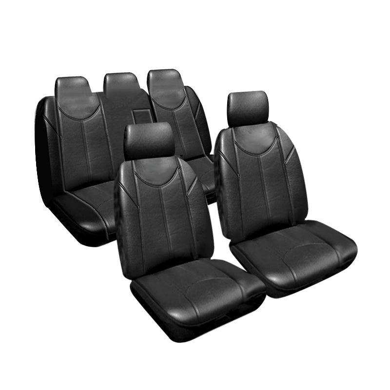 Premium Black Bull Faux Leather Seat Covers for Toyota Camry ASV70R/GSV70R/AXVH71R (2017+) - Sedan Ascent/Ascent Sport/SX/SL/Hybrid Models - Waterproof & Durable Car Interior Accessories for Daily Commute & Road Trips