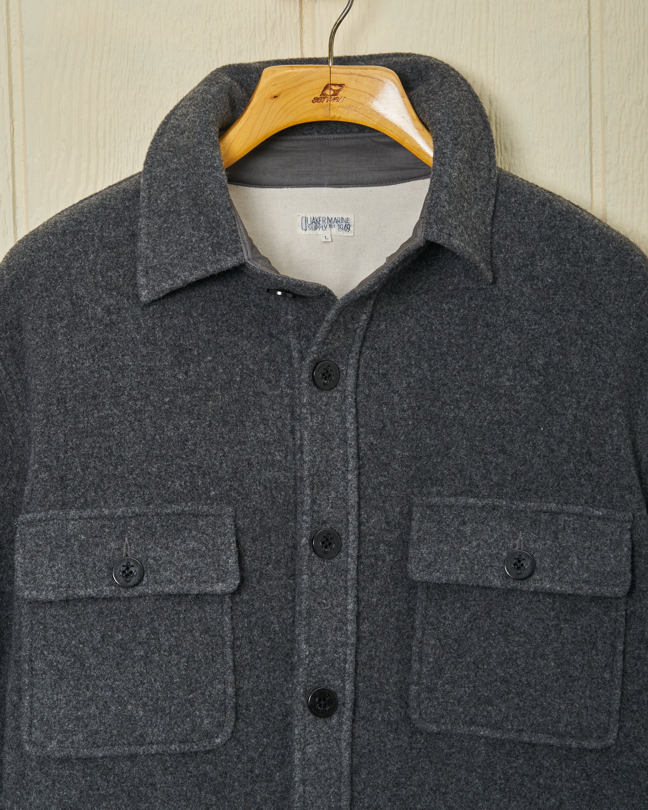 Premium CPO Shirt Jacket - Charcoal Wool Blend for Men | Warm & Stylish Layering for Outdoor Adventures & Casual Wear