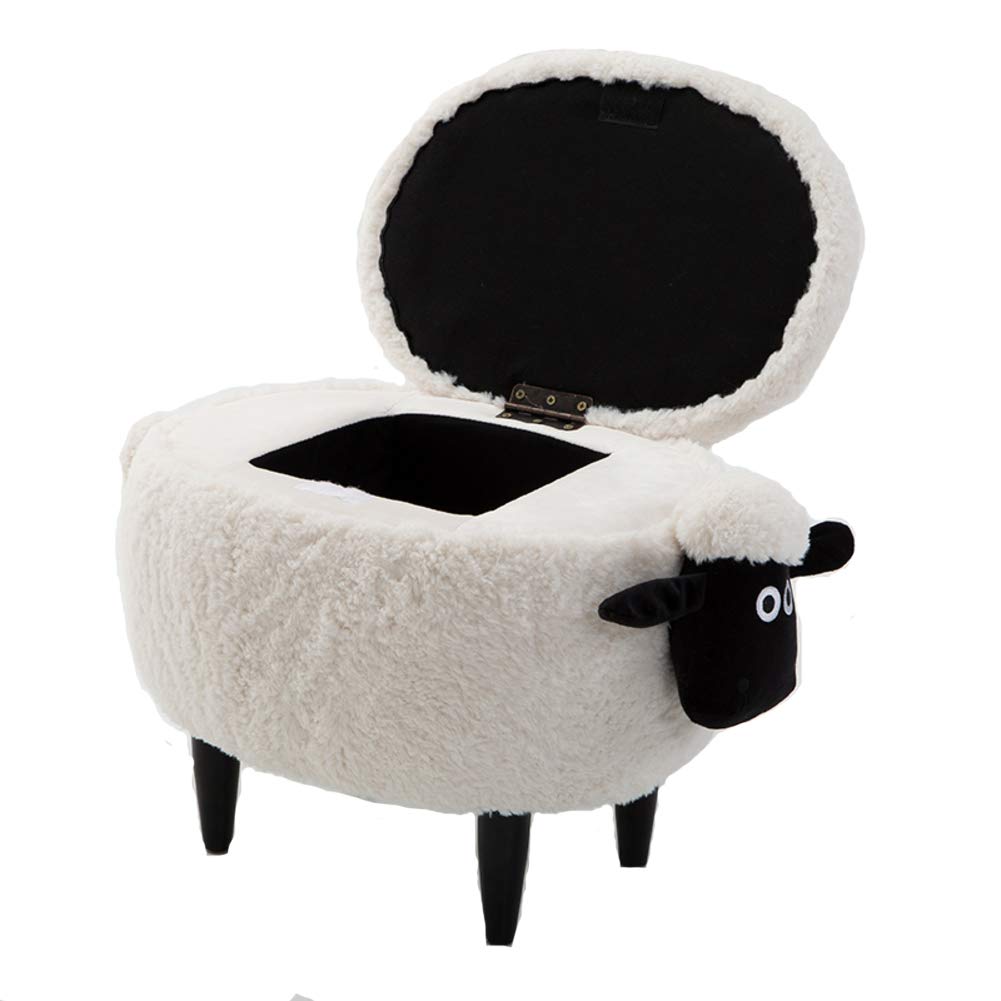 FLJKL Animal-Shaped Storage Ottoman - Upholstered Stool with Hidden Storage for Kids, Perfect for Changing Shoes, Playroom Decor & Toy Organization