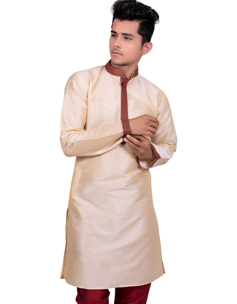 Elegant Beige Kurta with Art Silk Chudidaar - Traditional Indian Ethnic Wear for Women - Perfect for Festivals, Weddings & Special Occasions