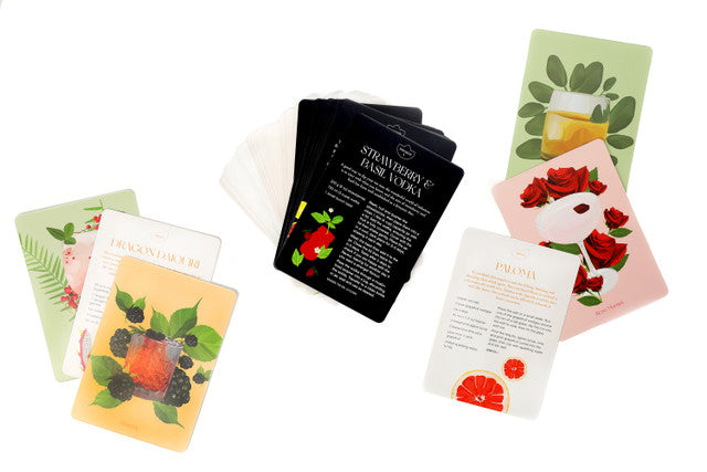 Botanical Cocktail Deck - 50 Unique Botanical Drink Recipe Cards for Home Mixology | Perfect for Cocktail Parties, Home Bars & Gift Giving