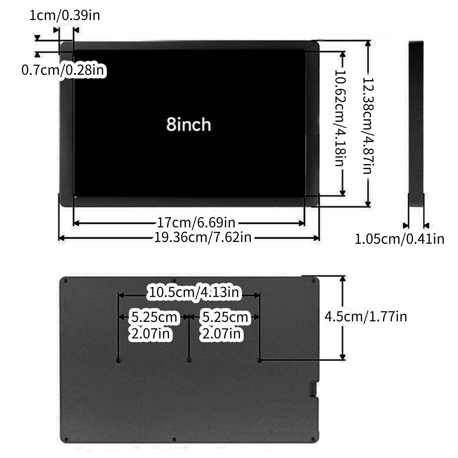 8-inch USB Secondary Display for PC - Monitor CPU, Memory & Data with Temperature Sensor | Ideal for Gaming Rigs, Workstations & PC Builds