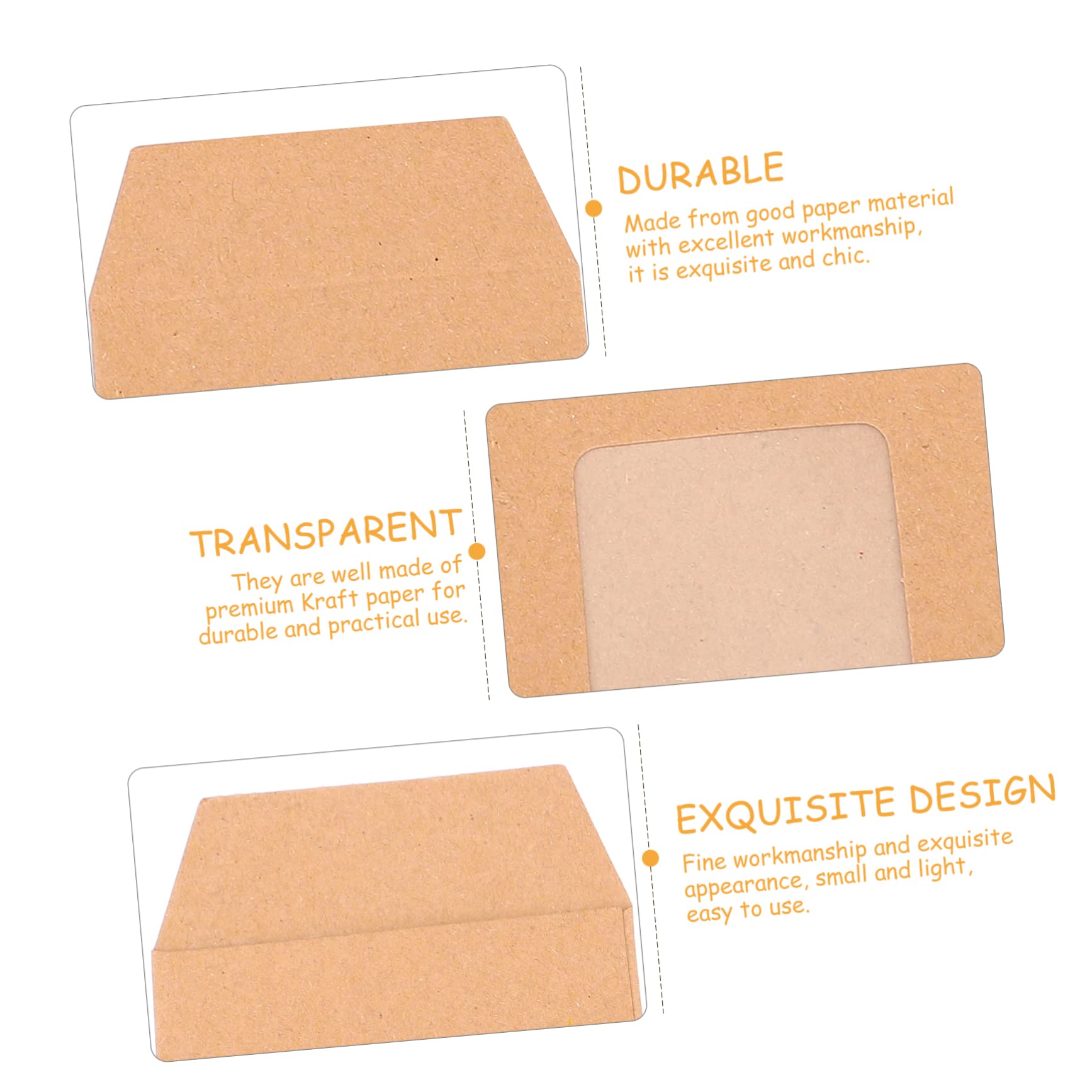 STOBOK 50 Pack Clear Kraft Paper Envelopes - Bank Document Envelopes, Greeting Card Sleeves, Wedding Invitation Holders - Perfect for Thank You Cards, Baby Announcements & Stamp Storage (Transparent, Eco-Friendly)