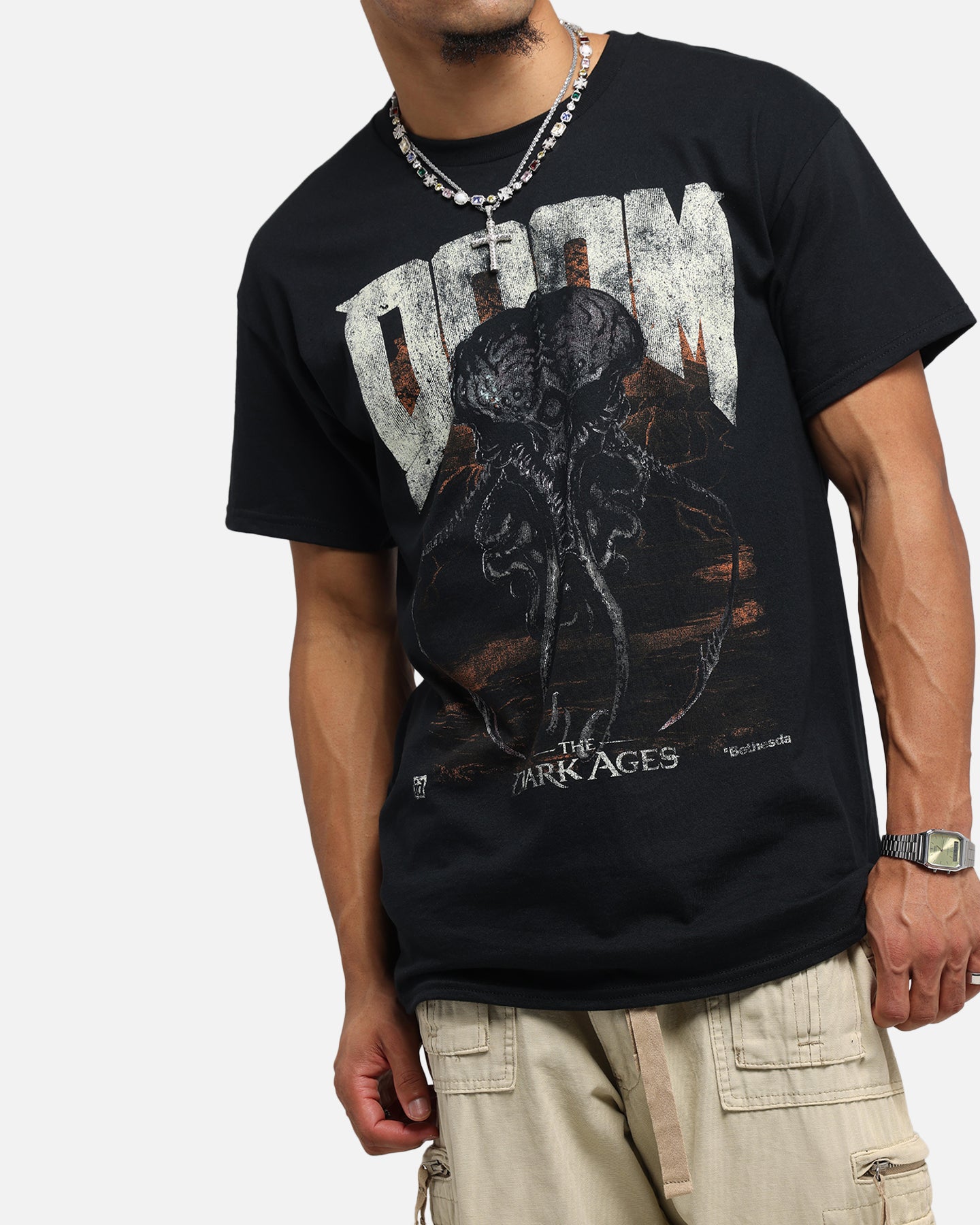 73 Studio X Doom Cacodemon Metal Graphic T-Shirt - Black | Vintage Gaming Tee for Men & Women | Perfect for Concerts, Gaming Events & Casual Wear
