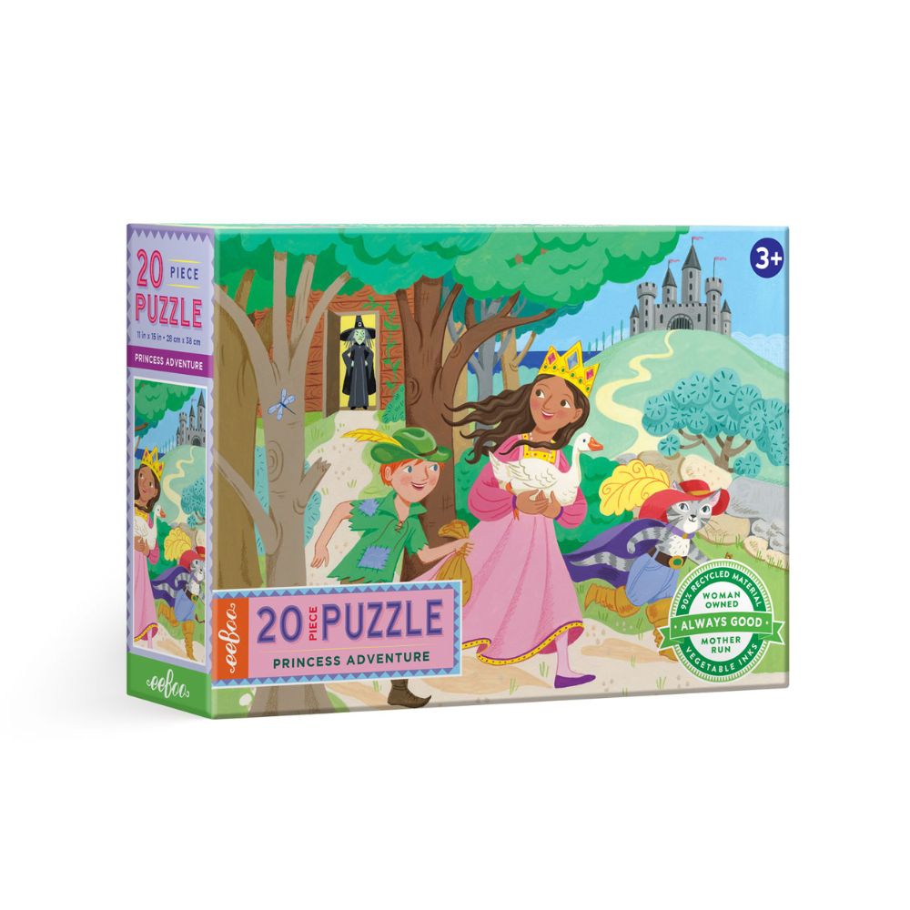 eeBoo Princess Adventure 20-Piece Jigsaw Puzzle for Kids | Educational Toy for Preschoolers | Perfect for Birthday Gifts & Family Game Night