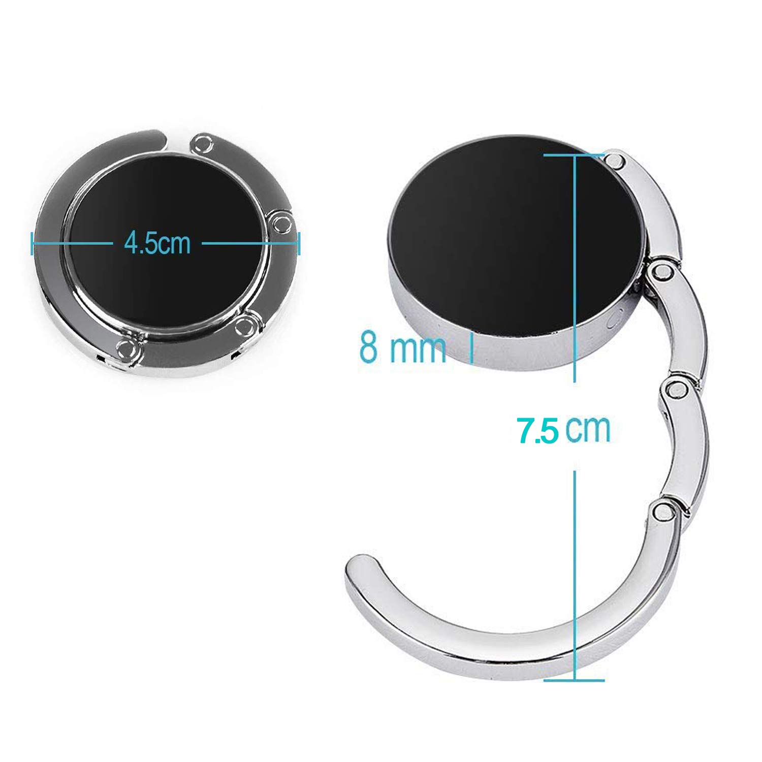 Foldable Purse Hooks for Women - 6 Pack Marble Bag Hangers, Table & Desk Hook for Handbags, Purses & Totes - Perfect for Restaurants, Travel & Home Use