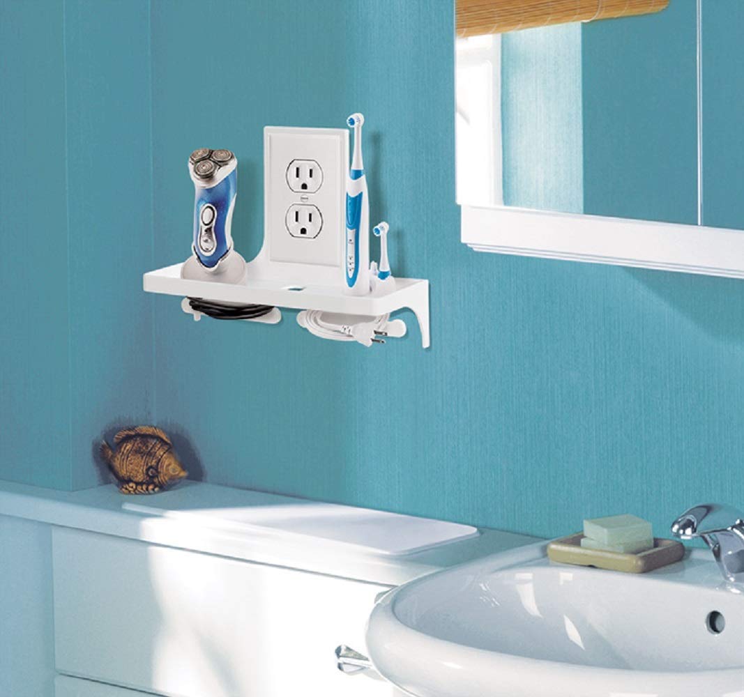 Jobar Ideaworks Wall Outlet Organizer - Cord Management Solution for Home & Office | Keep Cables Neat & Tidy | Perfect for Bedroom, Living Room, Kitchen