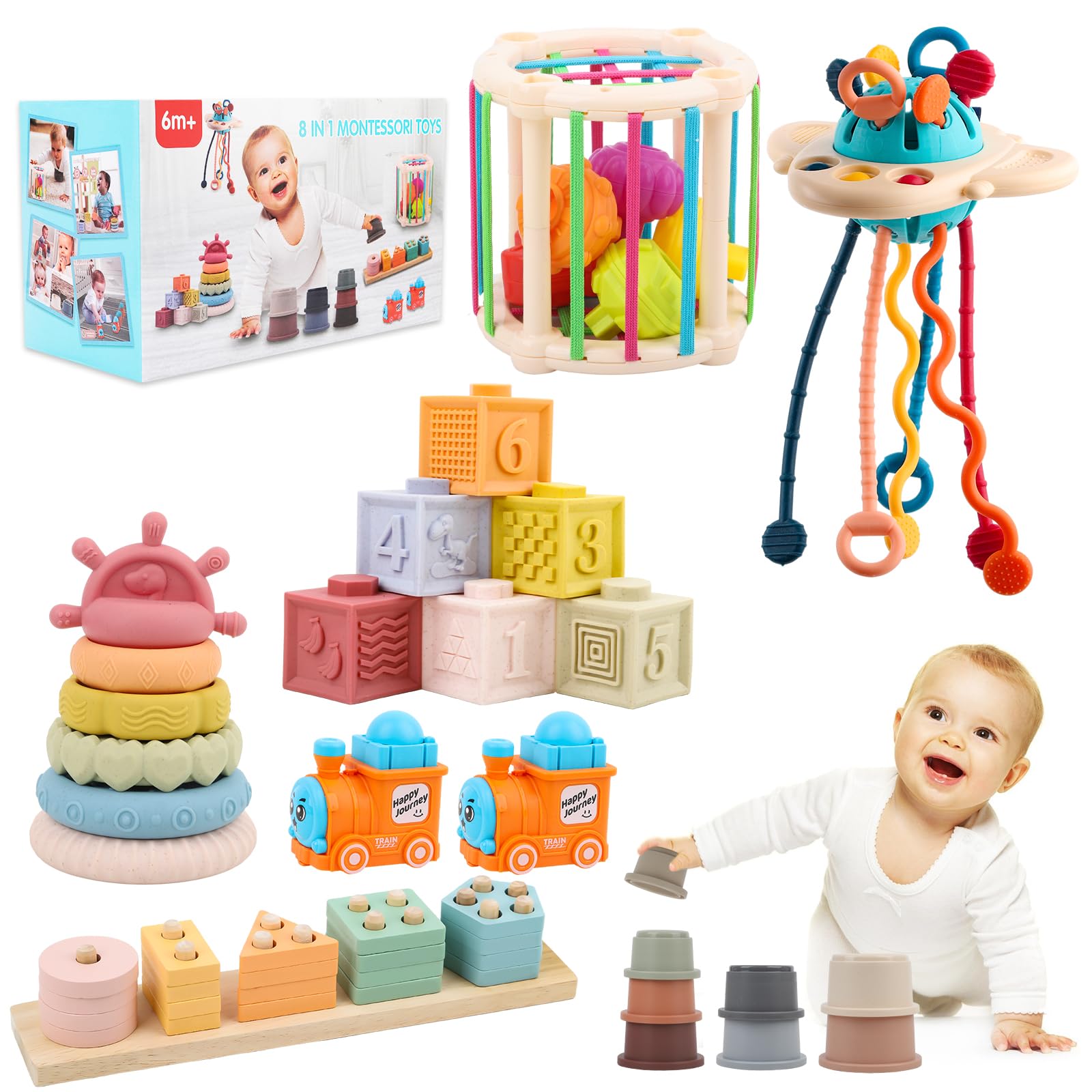 **Premium 8-in-1 Montessori Baby Toys Set for 6-18 Months – Educational Learning Toys for Toddlers 1-3 Years Old – Perfect Gift for Boys & Girls – Ideal for Sensory Play, Early Development & Interactive Fun**