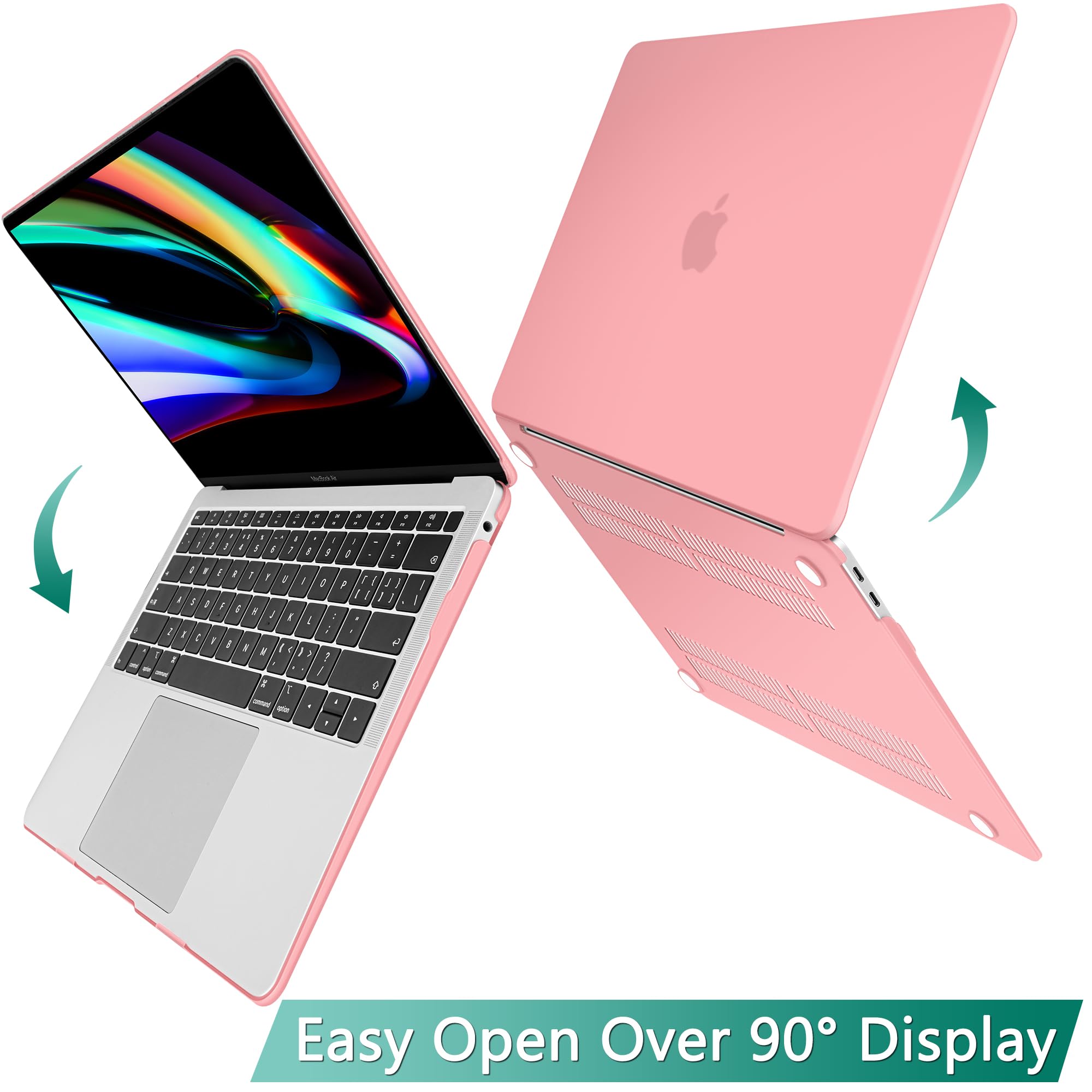 May Chen MacBook Air 13 Inch Case (2020 2019 2018 Models A2337 M1 A2179 A1932) - Matte Clear Hard Shell Protective Cover for MacBook Air 13 with Retina Display & Touch ID - Pink | Perfect for Work, School & Travel Protection
