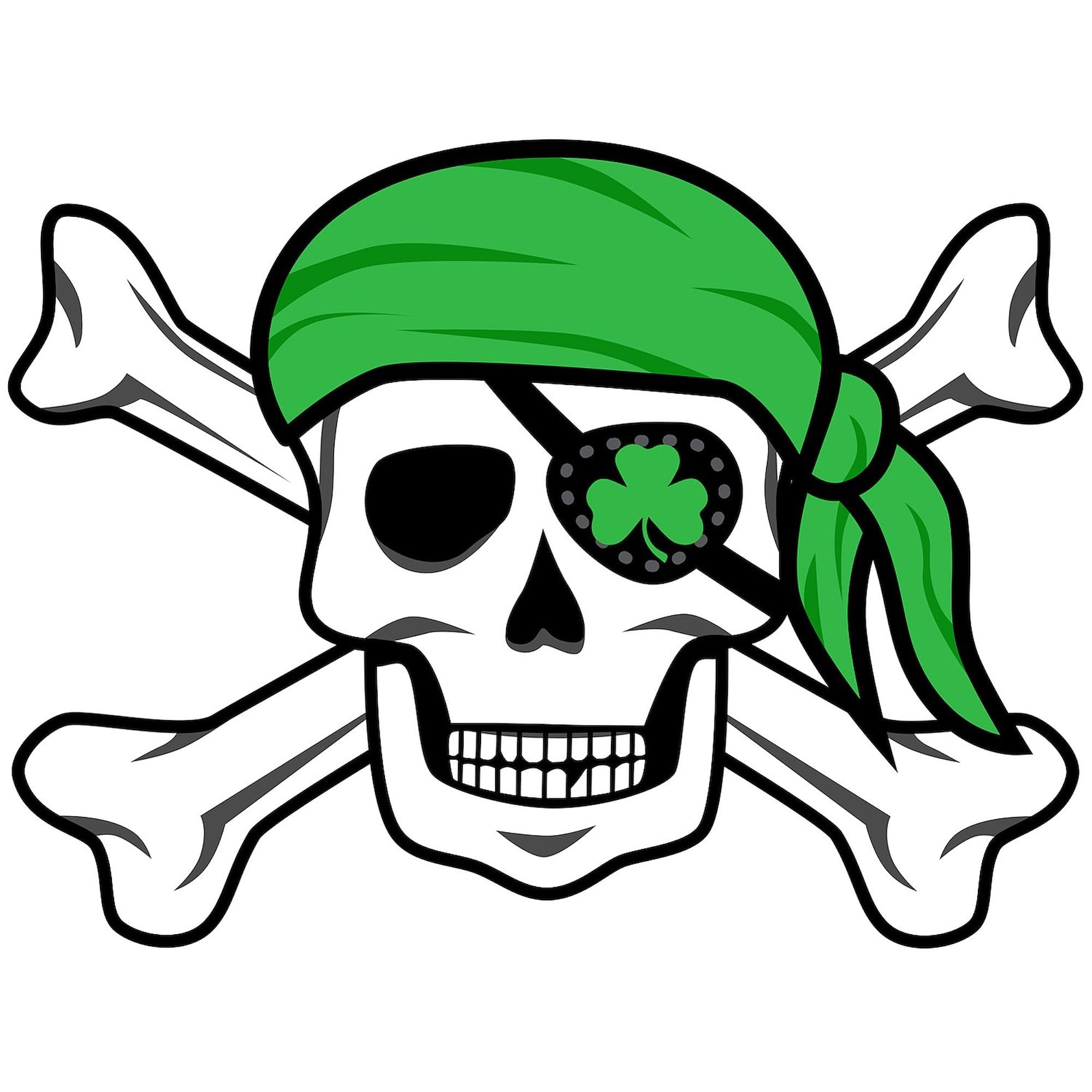 Irish Pirate Sticker - Oval Car Bumper Decal for Cars & Laptops