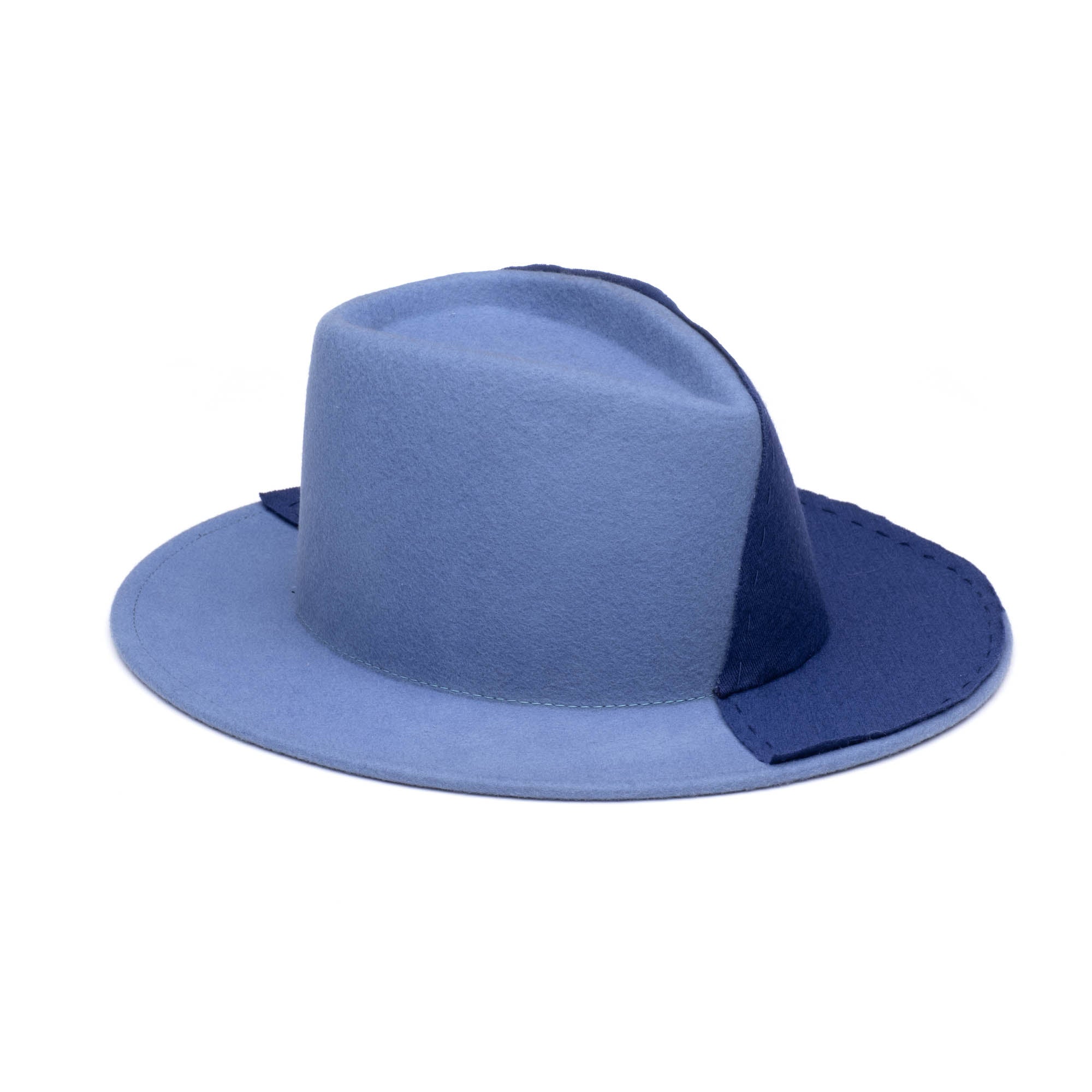 Stylish Blaine Colorblock Wool Felt Fedora Hat for Men & Women - Fashionable Winter Accessory for Outdoor Events, Parties & Travel