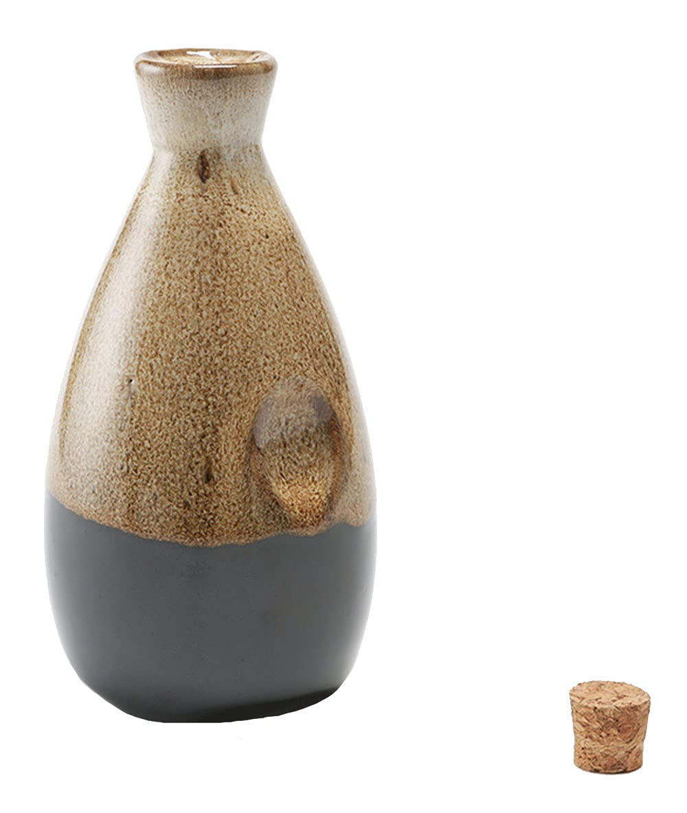 Vintage Ceramic Wine Bottle with Cork - Retro Sake & Fruit Wine Decanter for Home Bar, Kitchen, and Gift Giving