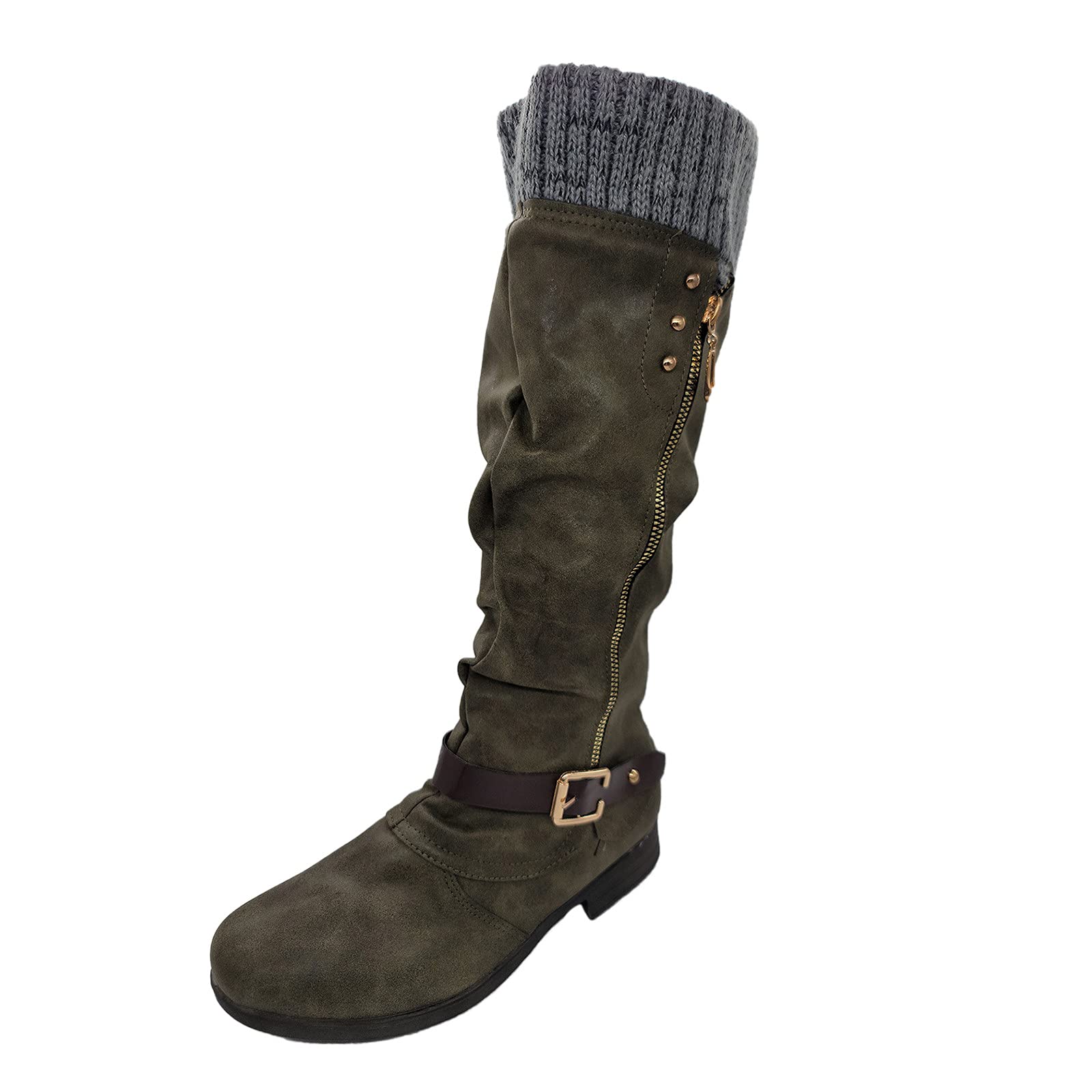 Western Cowboy Boots for Women - Embroidered Knee High Booties with Low Chunky Heel | Retro Fashion & Classic Style | Perfect for Country Dancing, Rodeo Events & Western Outfits