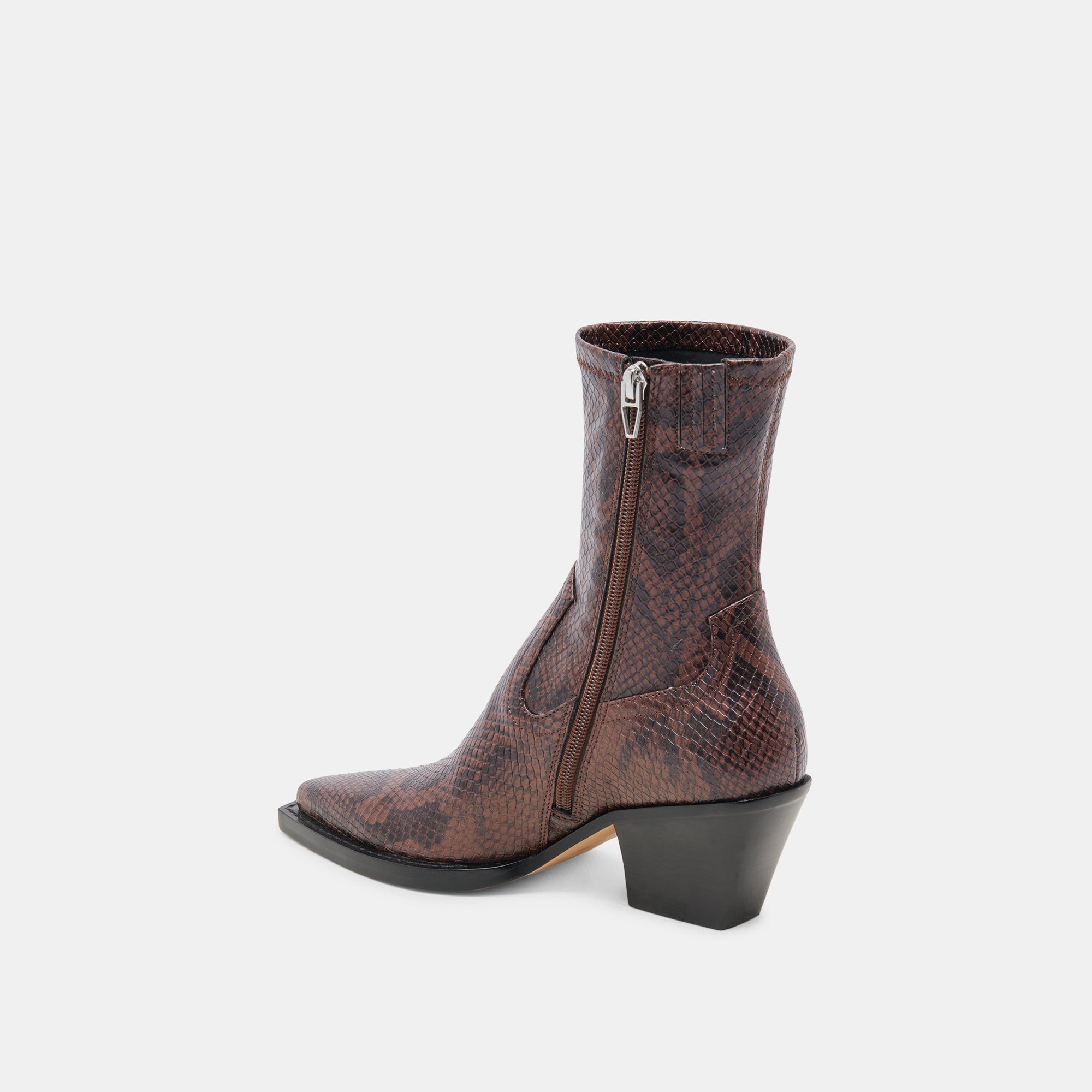RUTGER Wide Calf Boots for Women - Java Embossed Leather Ankle Boots with Comfortable Fit | Perfect for Fall, Winter & Casual Outfits
