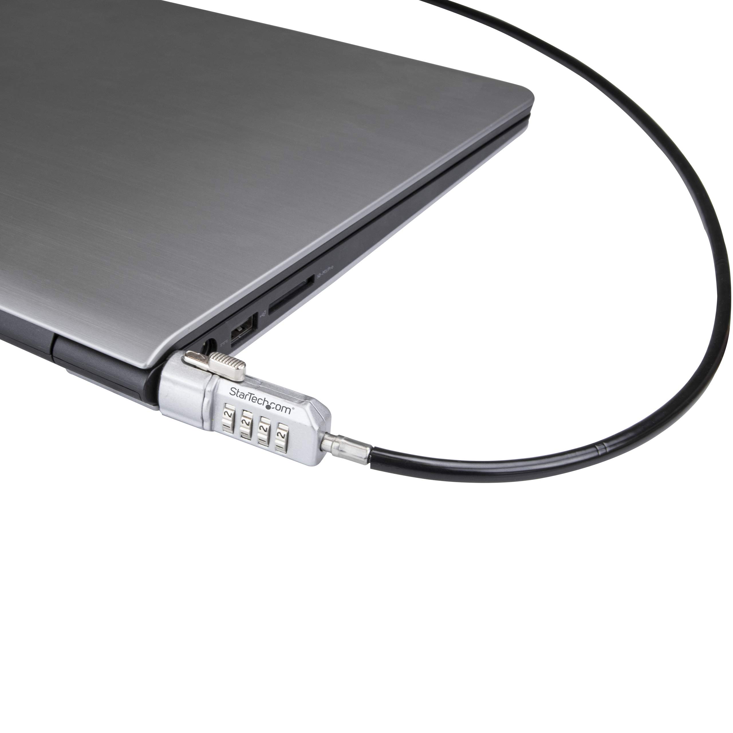 StarTech.com 6ft Vinyl Coated Steel Cable Laptop Lock with 4-Digit Combination - Computer Security Lock for Office, School & Travel (LTLOCK)