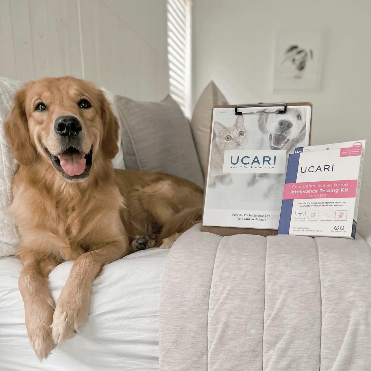 UCARI Pet Sensitivity Test Kit - Screen for 1000+ Food & Environmental Intolerances in Cats & Dogs | Painless Hair Sample Method | Fast 48-Hour Results | At-Home Allergy Testing for Pet Health & Wellness | Perfect for Identifying Dietary Triggers and Environmental Allergens