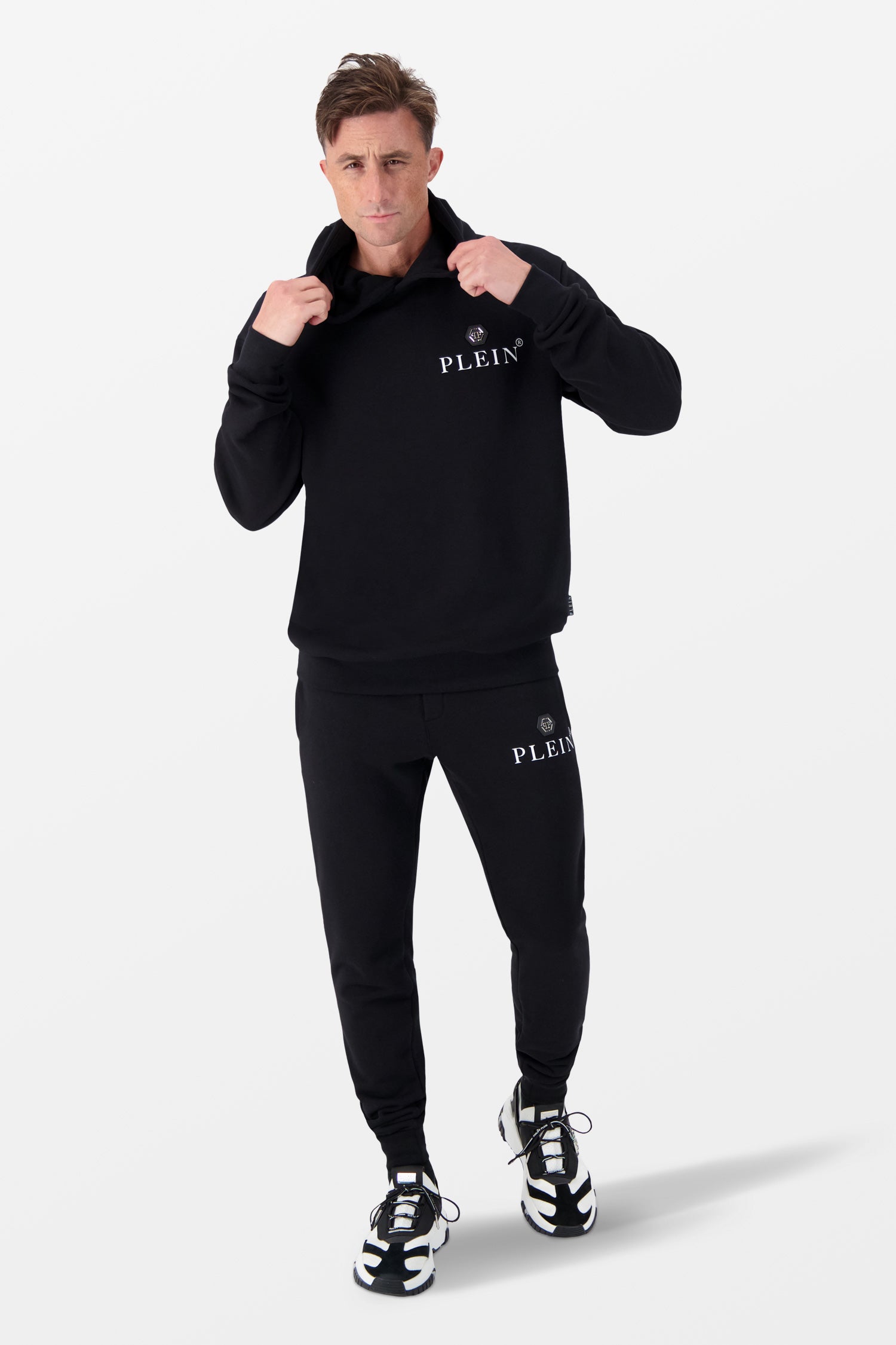 Philipp Plein Black Hexagon Hoodie for Men - Stylish Streetwear Pullover with Unique Design | Perfect for Casual Outfits, Urban Fashion & Night Out