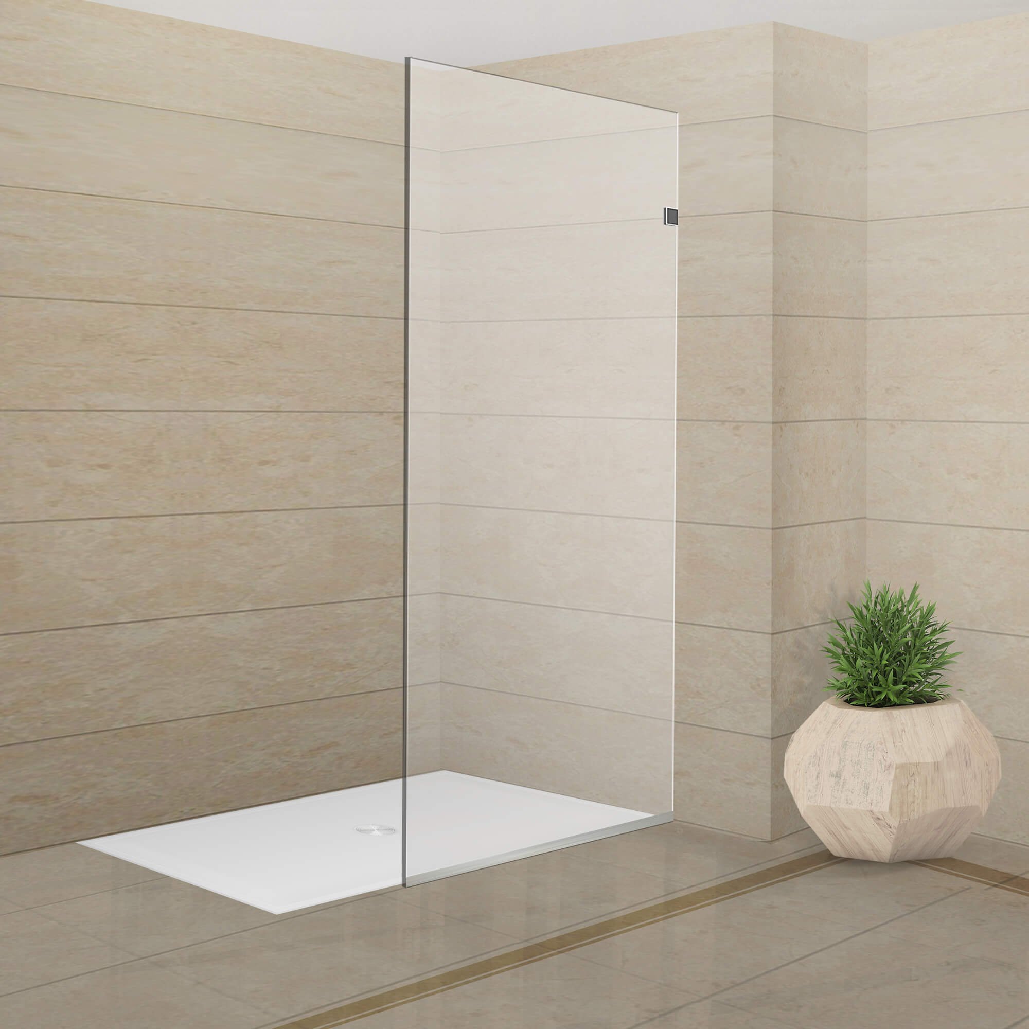 Tempered Glass Fixed Shower Screen 24