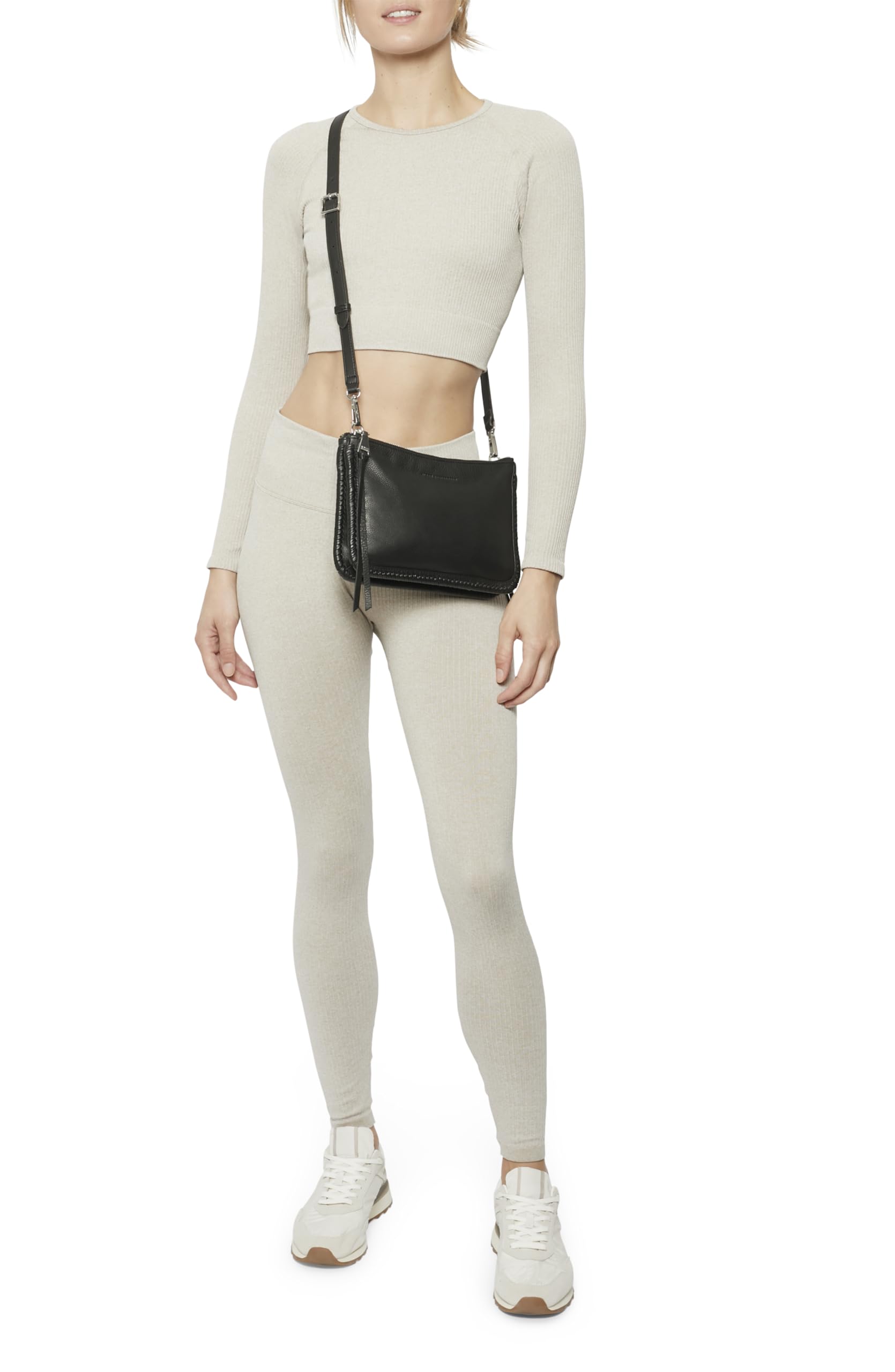 Stylish Women's Double Top Zip Crossbody Bag - Small Genuine Leather Purse with Adjustable Strap - Perfect for Work, Travel & Everyday Use