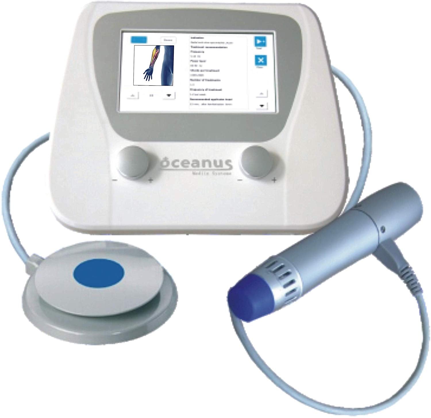 Oceanus Physio Pro Acoustic Radial Pulse Shock Wave Therapy Device - Portable Pain Relief for Muscle, Joint & Back Pain - Home & Professional Use for Athletes, Physical Therapy & Recovery