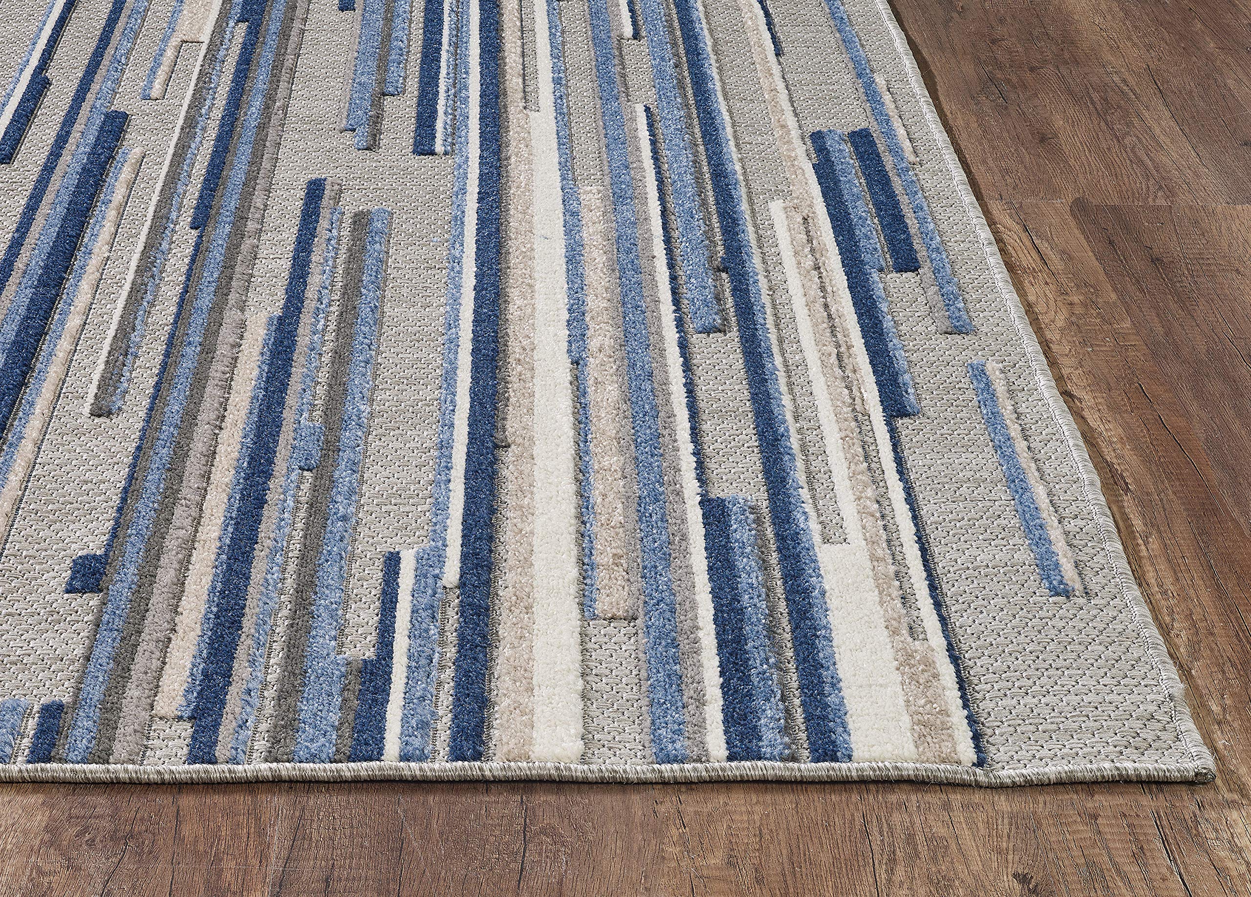 KAS Rugs Calla Blue Denni Plush Round Area Rug 7'10' - Soft & Luxurious Living Room Carpet for Bedroom, Nursery, or Office Decor