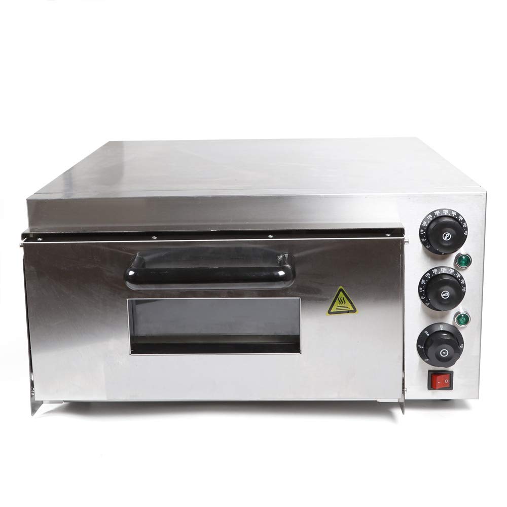 WUPYI 2000W Commercial Electric Pizza Oven - 110V Stainless Steel Countertop Pizza Maker with Pizza Drawer - Bakes 12-14 Inch Pizzas Perfectly for Restaurants, Pizzerias & Home Use