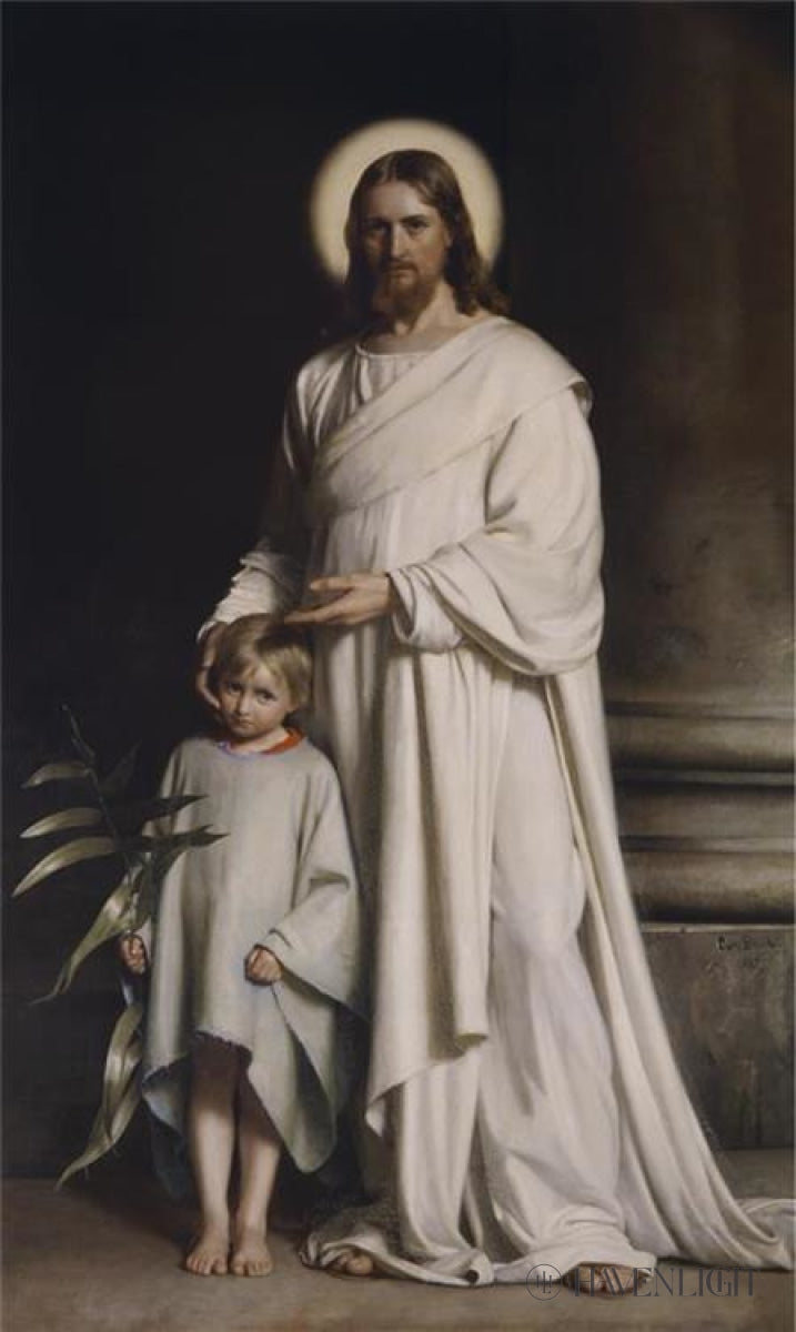 Christ With Boy By Carl Bloch - Religious Wall Art, Christian Home Decor, Biblical Painting for Living Room & Church