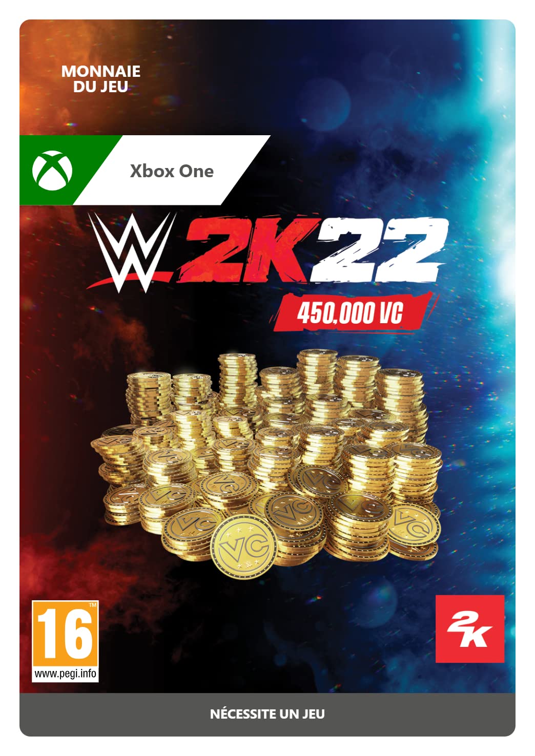WWE 2K22 450K Virtual Currency Pack - Xbox One Digital Download Code | Enhance Your WWE Gaming Experience for Ultimate Matches & Customization