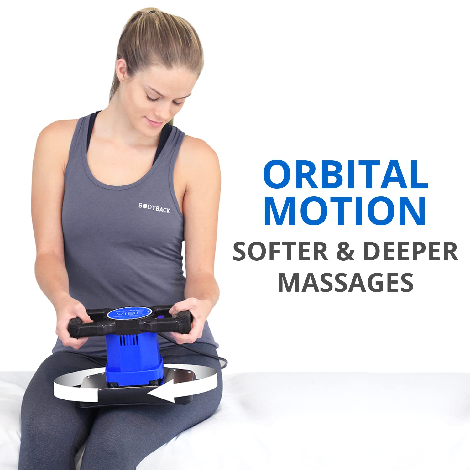 Body Back Vibe 2.0 Handheld Massager - Adjustable Speed Deep Tissue Massage for Back Pain Relief & Muscle Recovery - Chiropractic Therapy Tool for Relaxation at Home, Office or Gym - Portable Electric Massager for Neck, Shoulder & Full Body