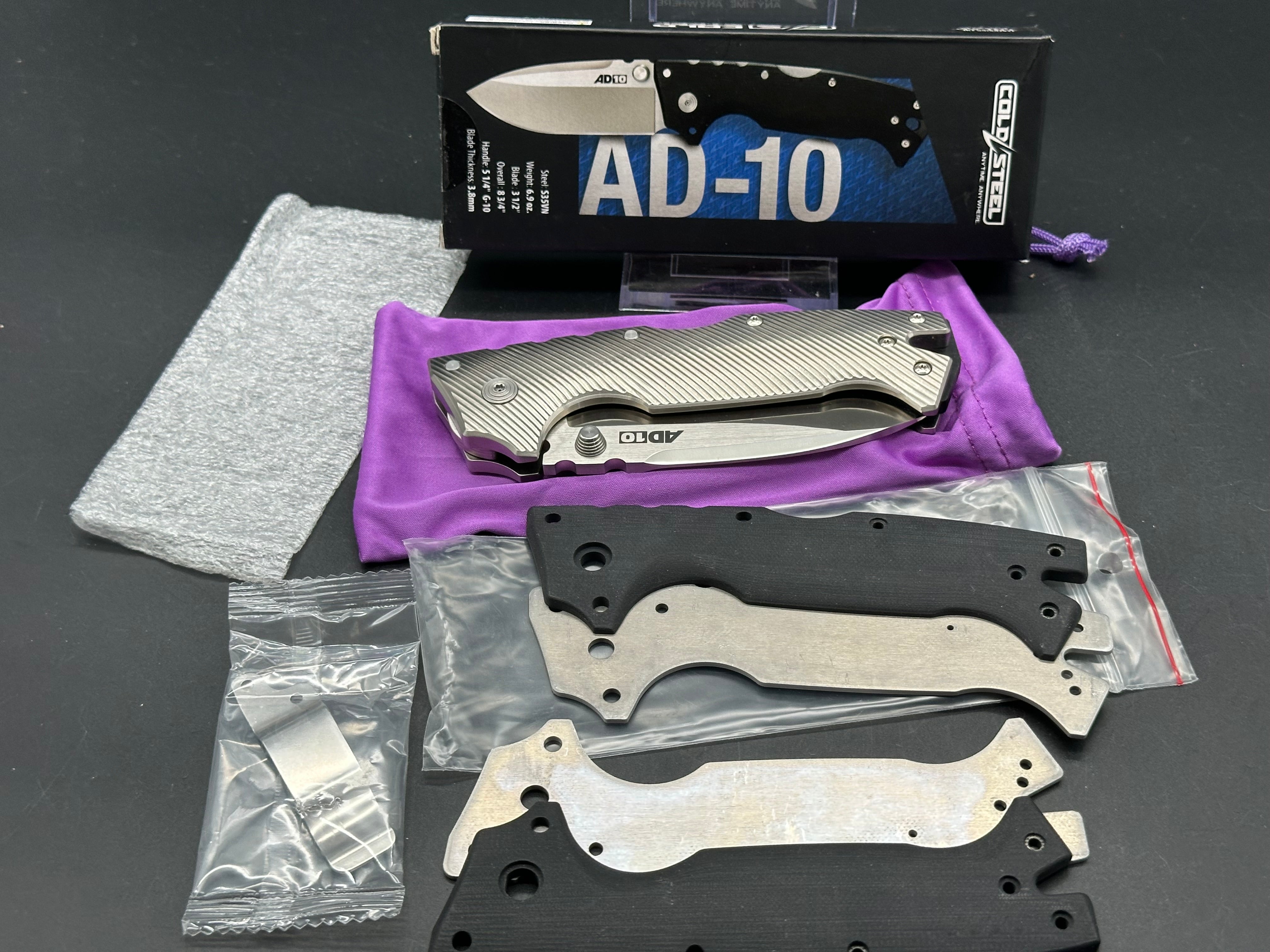 Cold Steel AD-10 Folding Knife with Titanium Scales & S35VN Steel Blade - EDC, Outdoor Survival, Hunting & Tactical Gear