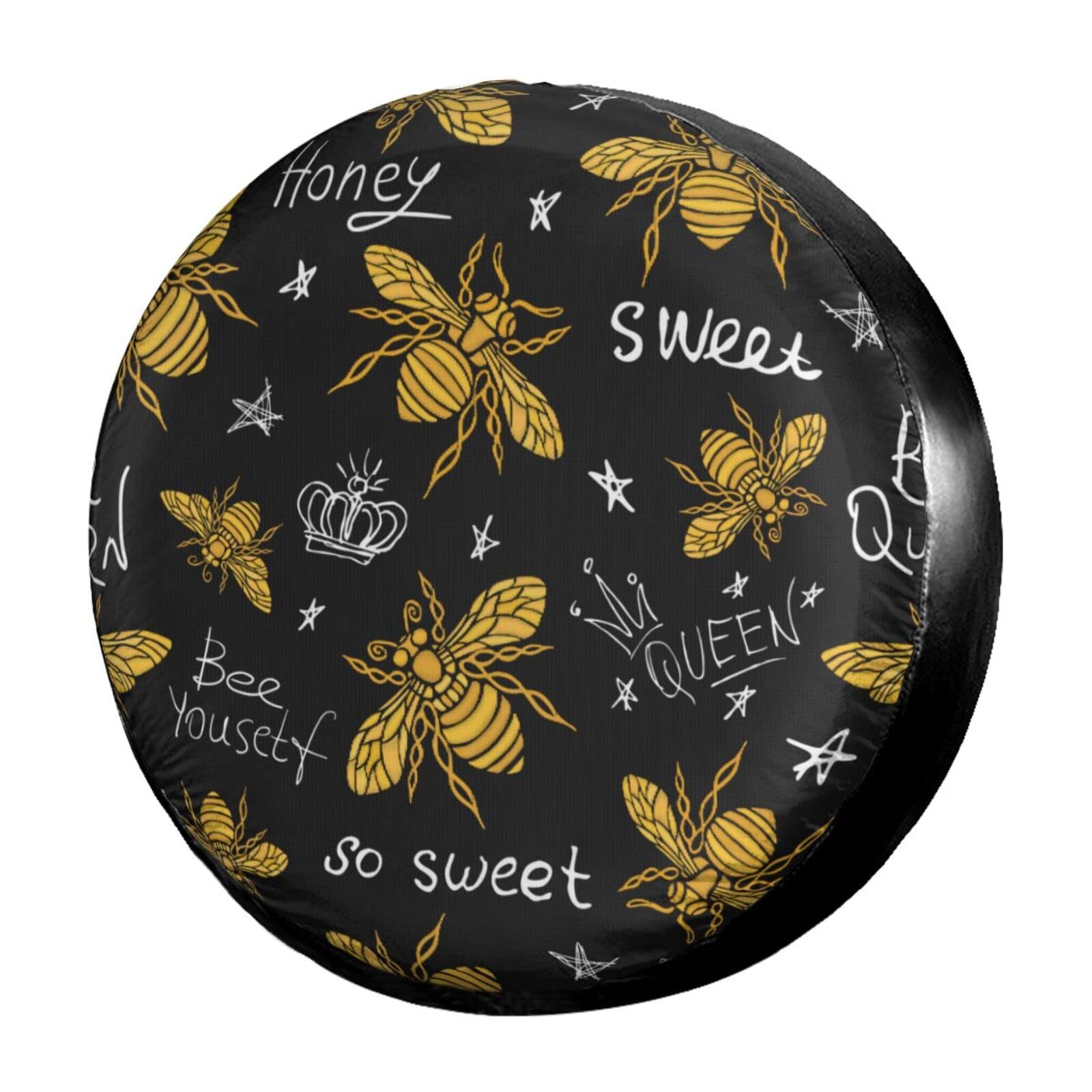 Honey Bees Spare Tire Cover - 15 Inch Dustproof Wheel Protector for Trailers, RVs, SUVs & Vehicles | Durable Outdoor Accessory for Camping & Road Trips