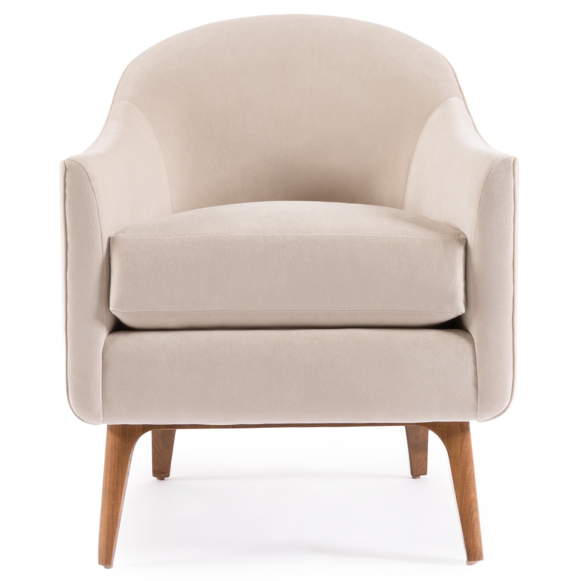 Martine Accent Chair - Modern Upholstered Lounge Chair with Wooden Legs for Living Room, Bedroom, or Office - Perfect for Reading, Relaxing, and Adding Stylish Seating to Any Space