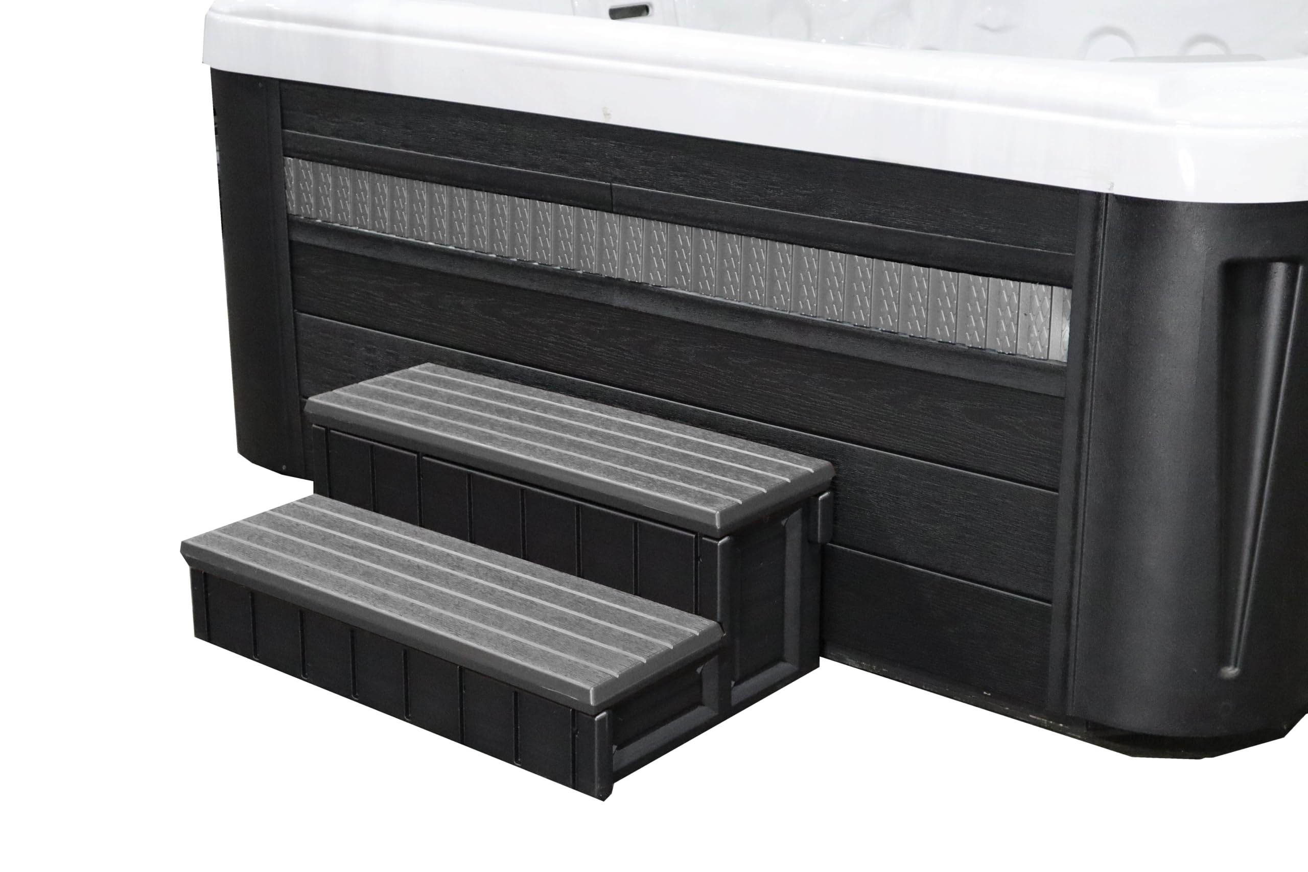 Confer Plastics Storage Step Stool - Heavy Duty Deep Grey for Garage, Kitchen, and Workshop Organization