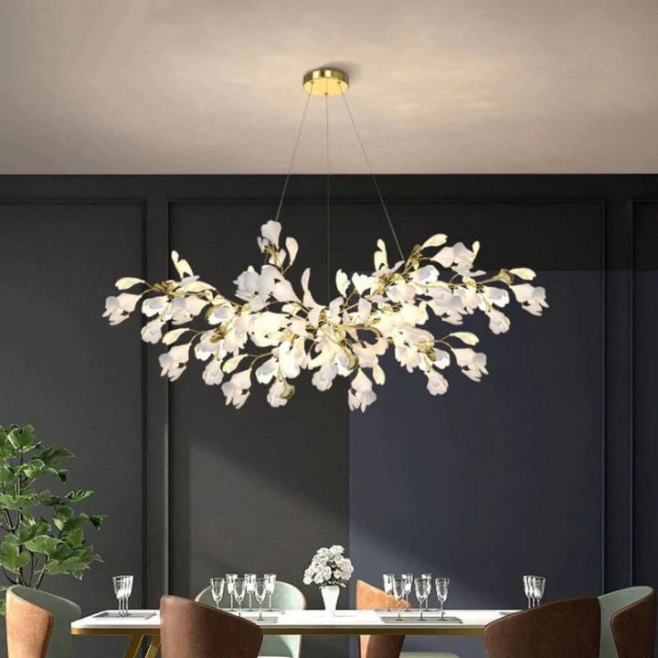 Ginkgo B Branch Chandelier - Elegant Nature-Inspired Lighting Fixture for Living Room, Bedroom, or Dining Room Decor