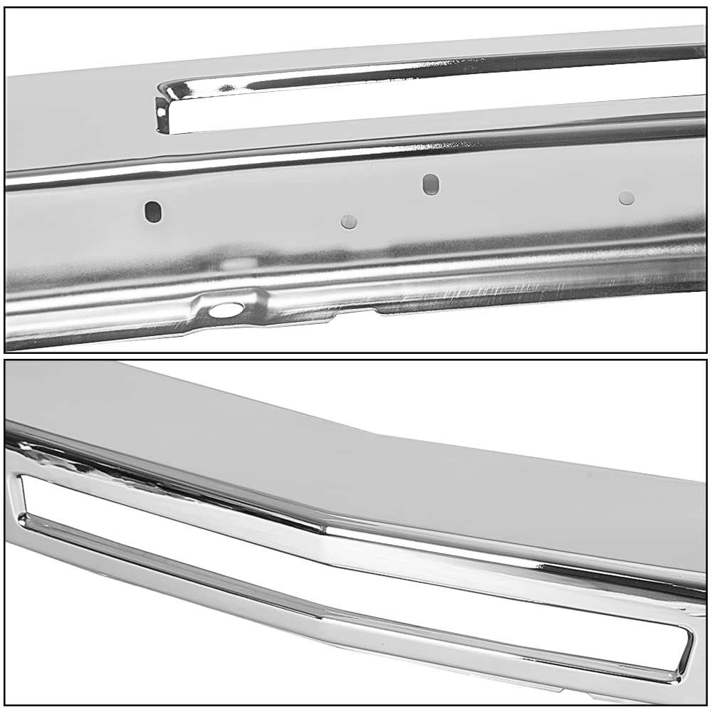 ECOTRIC Front Bumper Impact Bar & License Plate Bracket for 2007-2013 Chevy Silverado 1500/2500/3500 - Heavy Duty License Plate Frame Holder (2-Pack) - Perfect for Off-Roading, Truck Protection & Customization