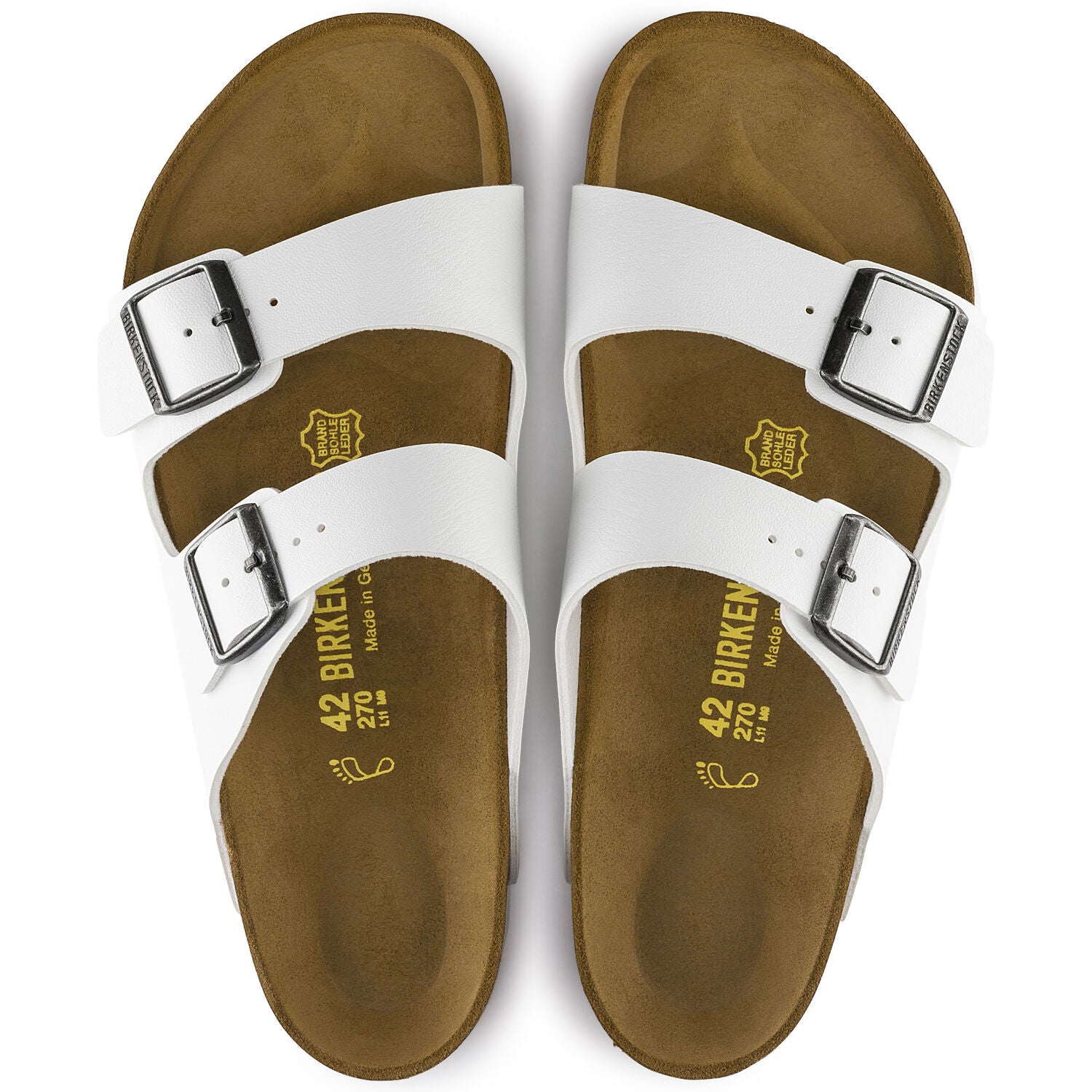 Birkenstock Arizona Birko-Flor Classic Footbed Sandals - Comfortable White Leather Sandals for Women & Men | Perfect for Summer, Beach, and Casual Wear