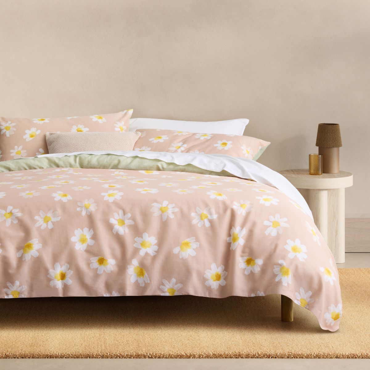 Klara Peach Sand Quilt Cover Set by Sheridan