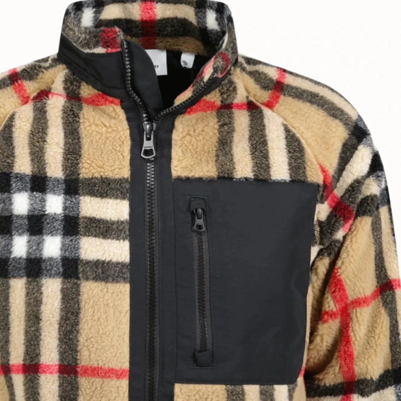 Burberry Full Check Fleece Jacket for Men & Women | Classic Plaid Pattern | Warm Winter Coat for Outdoor Activities & Casual Wear