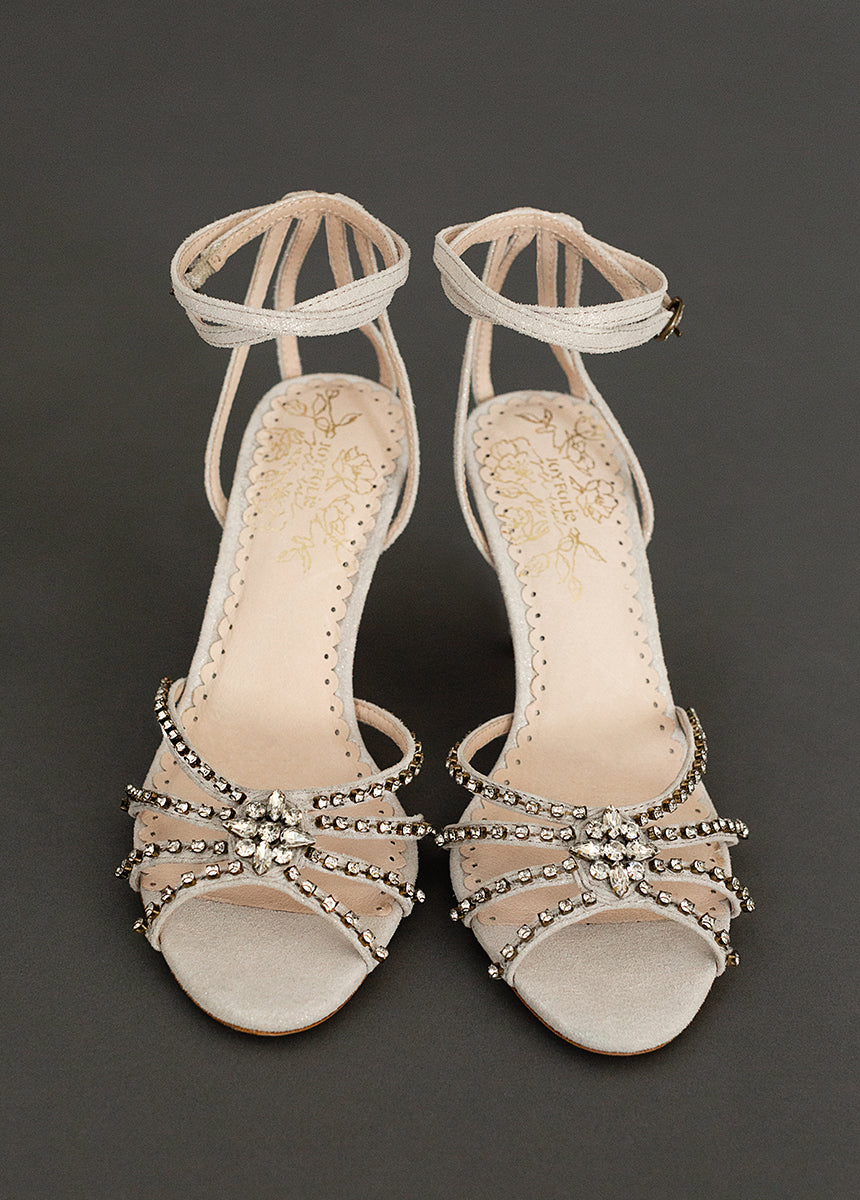Silver Mahina Leather Heels for Women - Comfortable Dress Shoes for Weddings, Parties & Office Wear