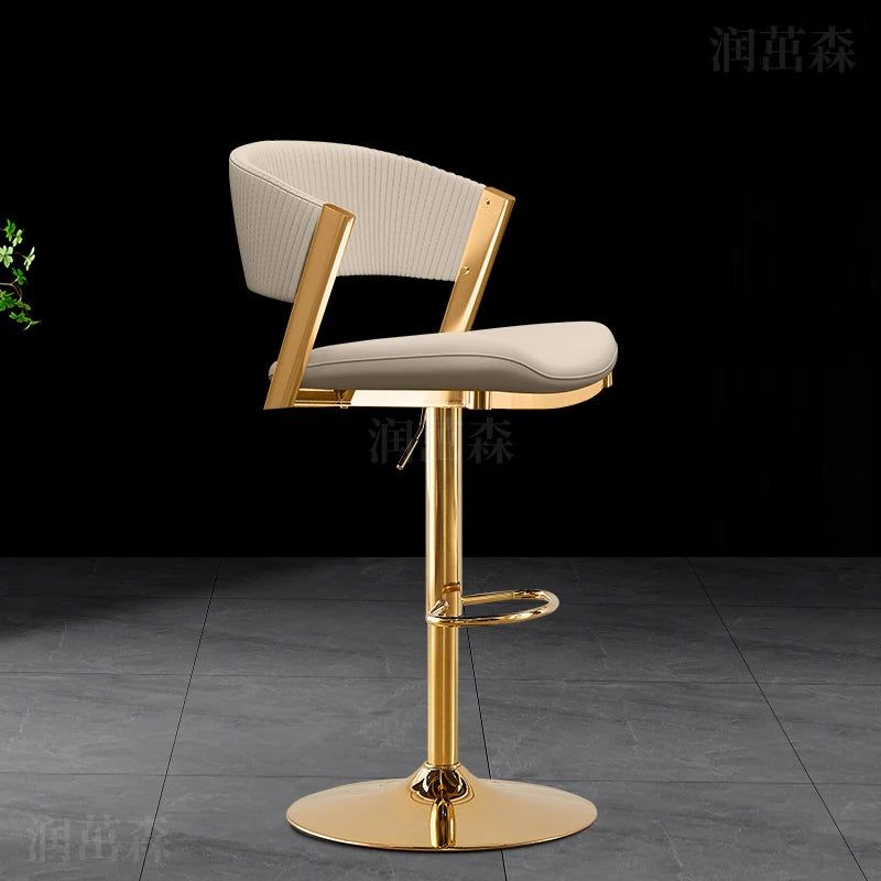 Narrow Bar Stools for Kitchen Counter - Adjustable Height Metal Bar Stools with Backrest, Modern Auxiliary Stools for Home, Bar, Cafe & Restaurant Use