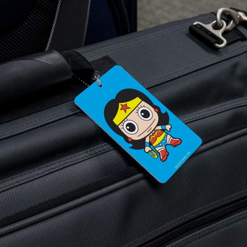 Wonder Woman Cute Chibi Luggage Tag - Durable Suitcase ID Card Holder for Travel Bags - Perfect for Carry-Ons, Backpacks & Suitcase Identification