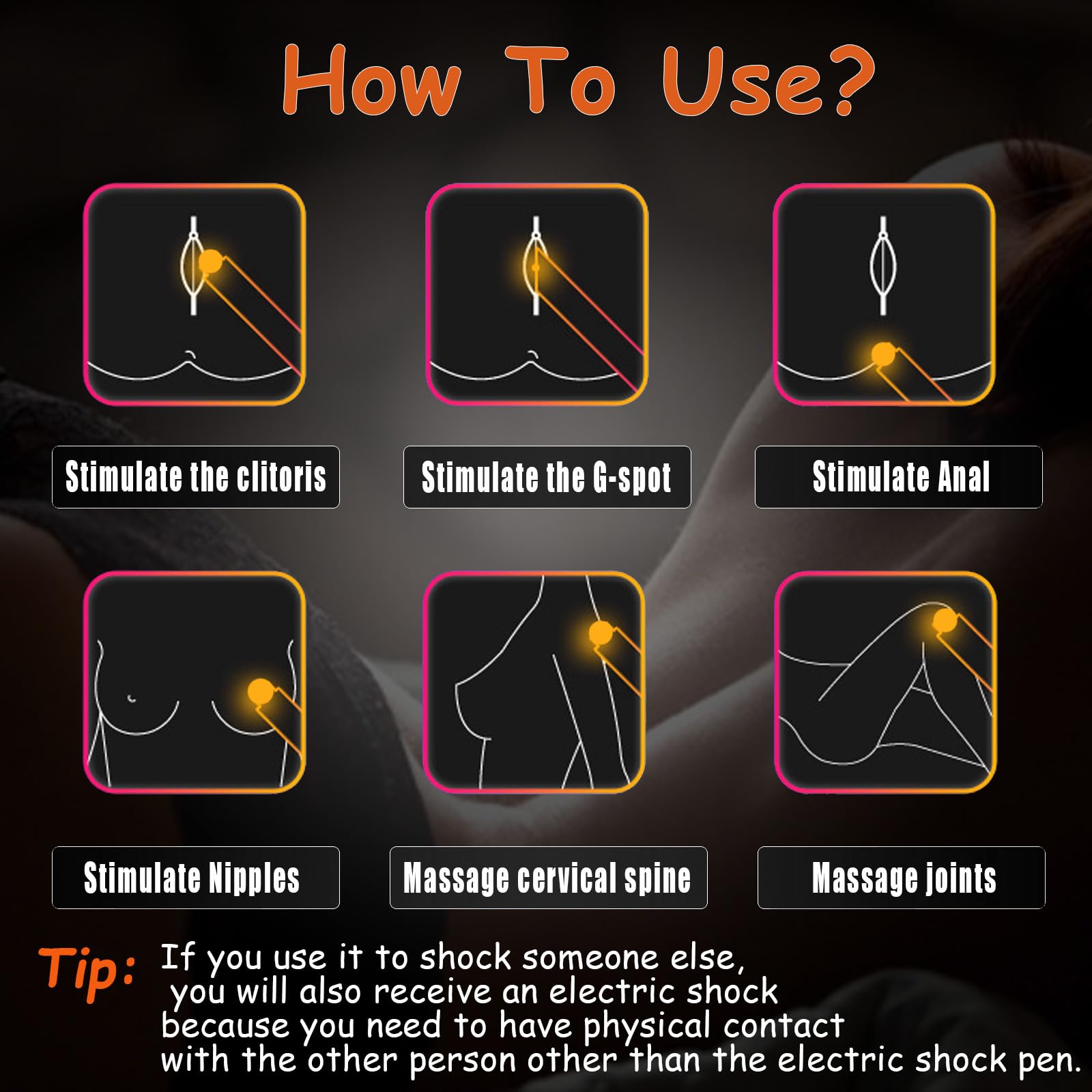 Electric Shock Wand - BDSM & SM Pleasure Device for Clitoris, G-Spot, Nipple, Anal & Penis Stimulation | E-Stim Sex Toy for Bondage, Submissive Play & Sensory Exploration | Perfect for Couples, Solo Play & BDSM Enthusiasts
