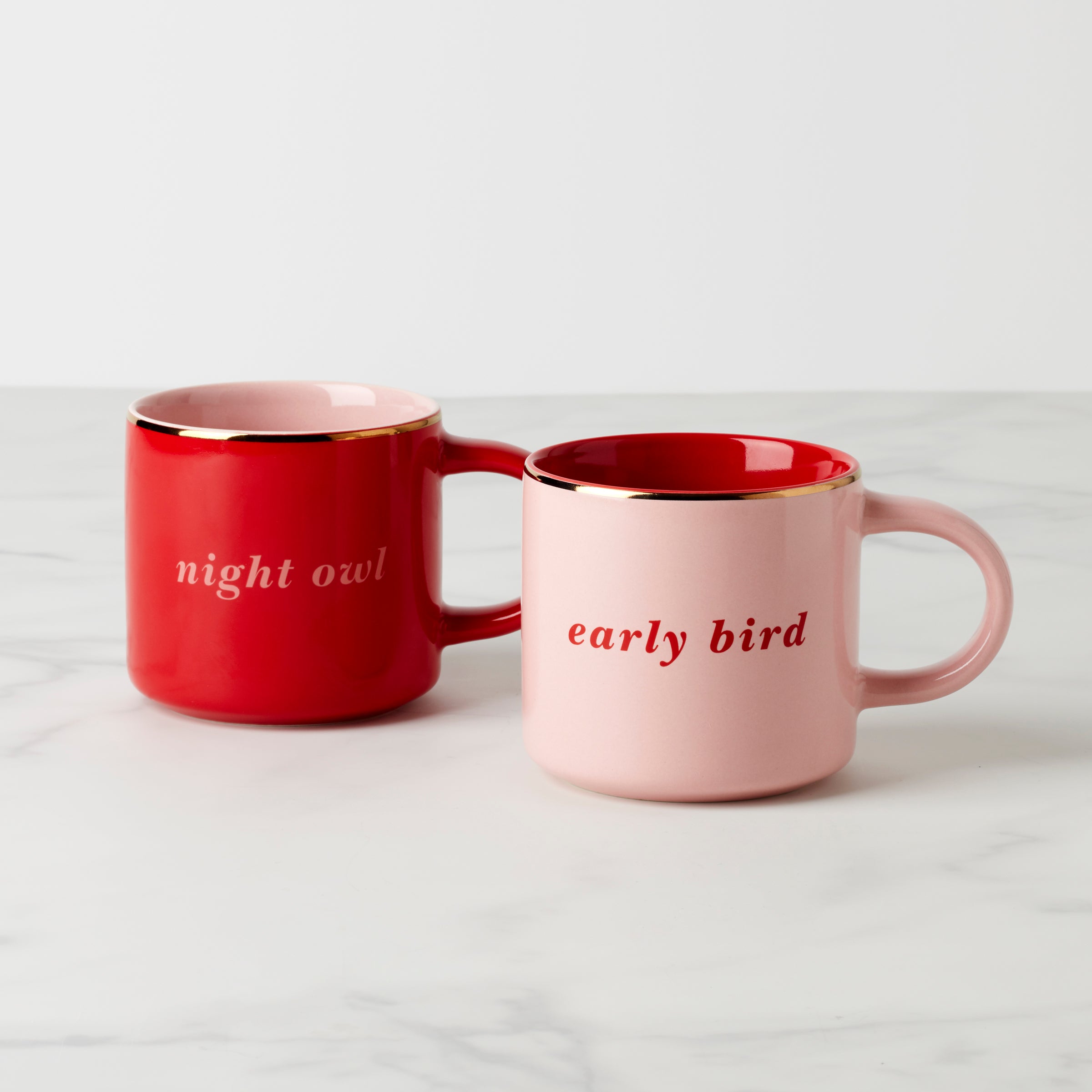Best Early Bird & Night Owl Coffee Mugs Set of 2 - Perfect for Couples, Roommates & Coffee Lovers - Ideal for Morning Coffee & Late Night Tea