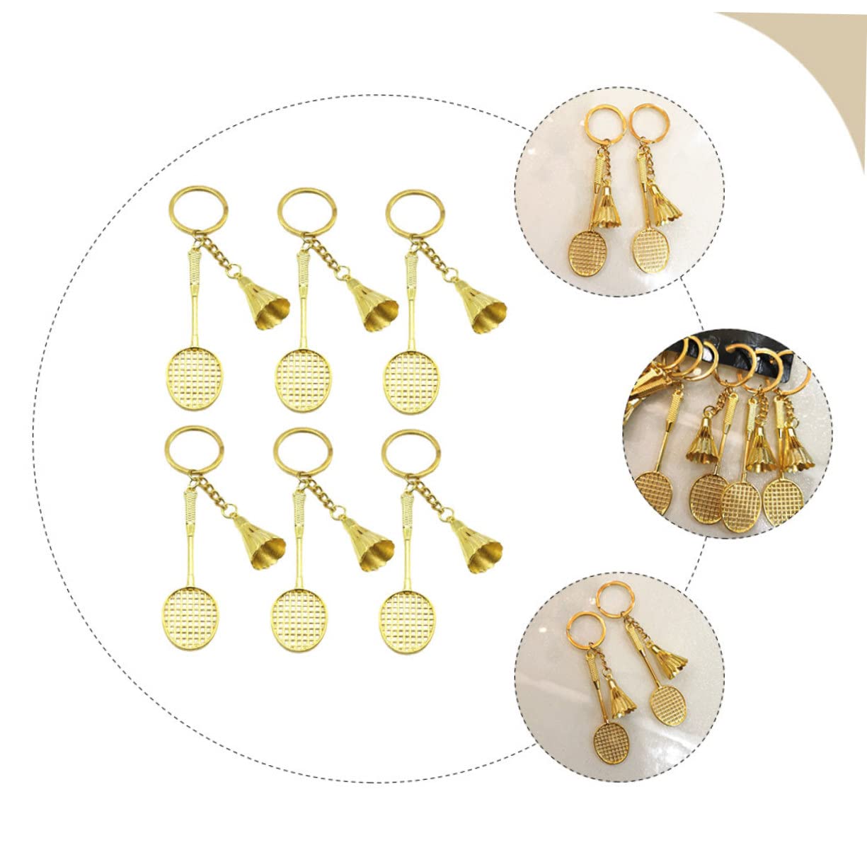 BIUDECO 30 Pcs Badminton Keychain - Zinc Alloy Tennis Jewelry Holder Pendant for Sports Enthusiasts | Perfect for Badminton Players, Tennis Fans & Gift Giving