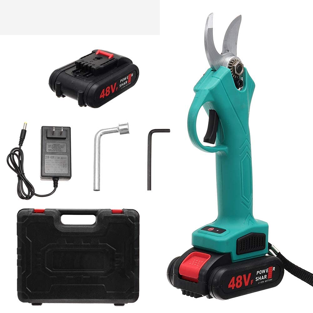 48V Cordless Electric Pruning Shears - 9700mAh Lithium-Ion Battery Powered Tree Trimmer for Bonsai, Garden & Landscaping | Includes Fast Charger | Perfect for Professional Arborists & Home Gardeners