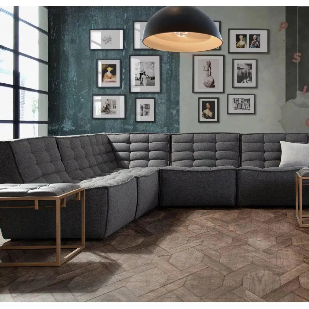 3-Piece Corner Modular Sectional Sofa in Grey - Modern L-Shaped Couch for Living Room, Lounge & Family Room