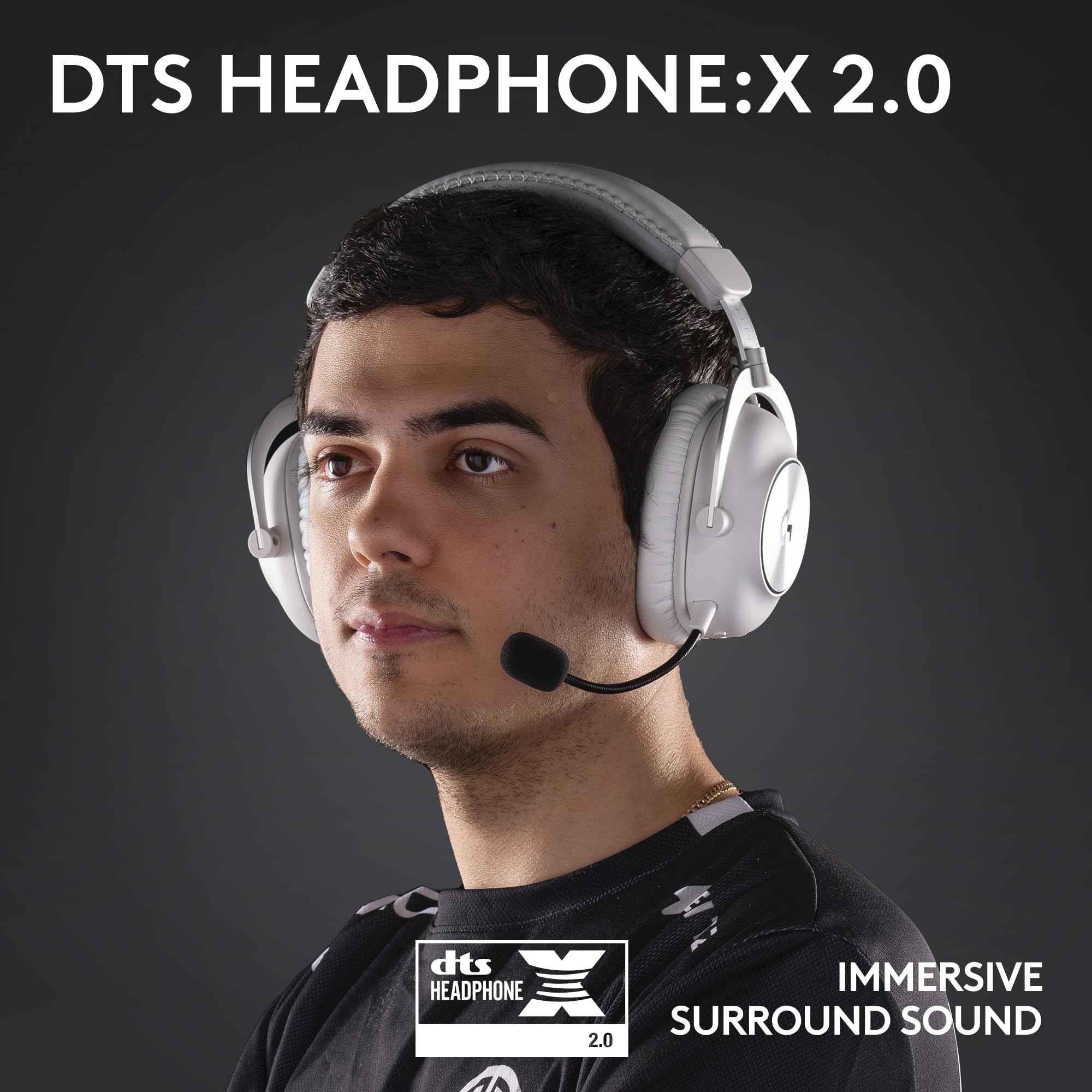 Logitech G PRO X 2 Lightspeed Wireless Gaming Headset with Detachable Boom Mic - 50mm Graphene Drivers, DTS:X 2.0 7.1 Surround Sound - Bluetooth/USB/3.5mm Compatible for PC, PS5, PS4, Nintendo Switch (White) - Perfect for Competitive Gaming & Streaming